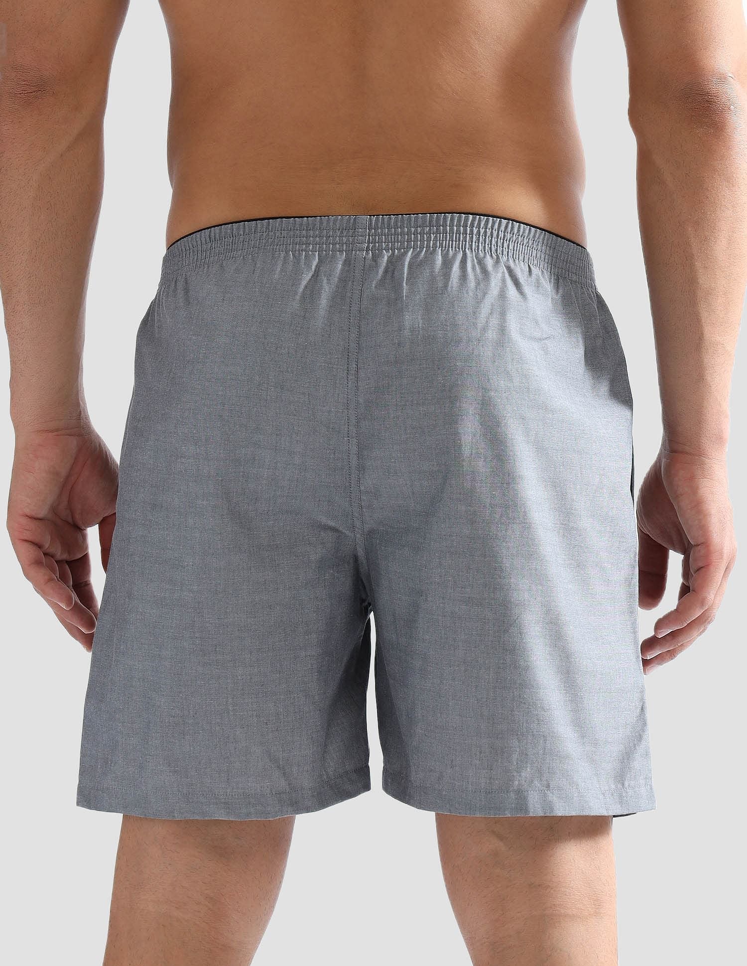 Pure Cotton EX003  Boxer Shorts - Pack of 1 Black Chambray - U.S. POLO ASSN. | Large