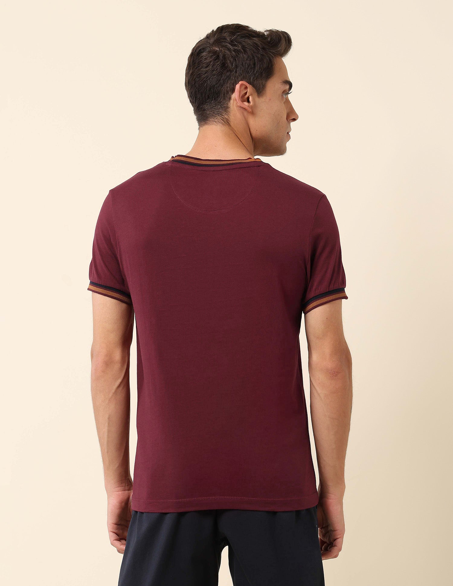 Solid Slim Fit T- Shirt Maroon - U.S. Polo Assn. India | Large