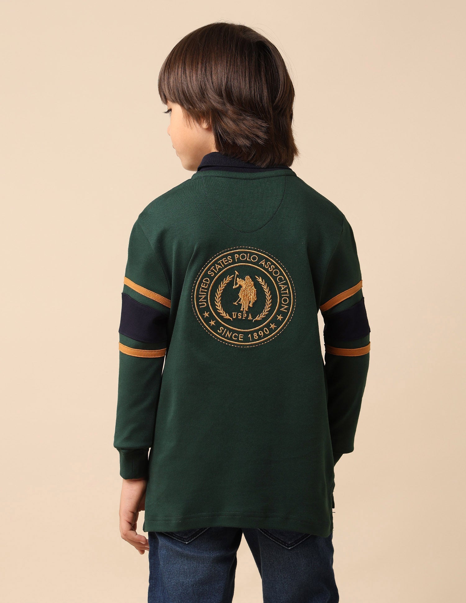 Boys Brand Embroidered Regular Fit Polo Shirt Dark Green - U.S. POLO ASSN. | Large