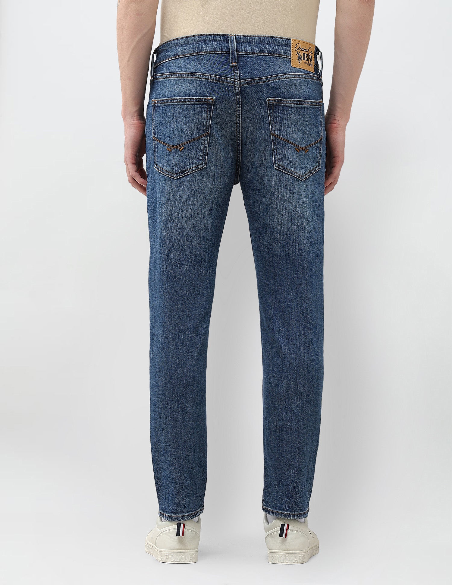 Cole Comfort Cropped Fit Blue Jeans Light Blue - U.S. Polo Assn. India | Large