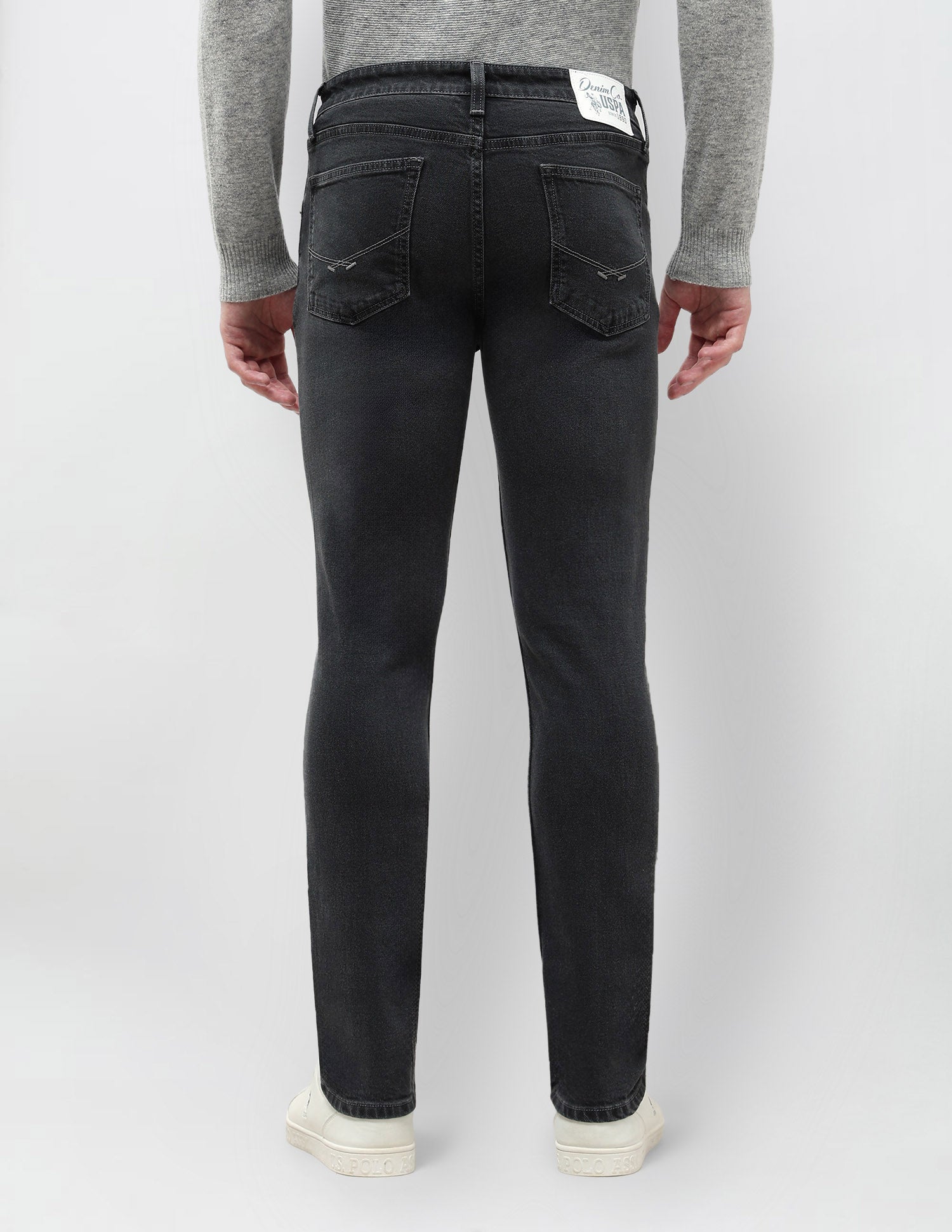 Brandon Slim Tapered Fit Whiskered Jeans Grey - U.S. POLO ASSN. | Large