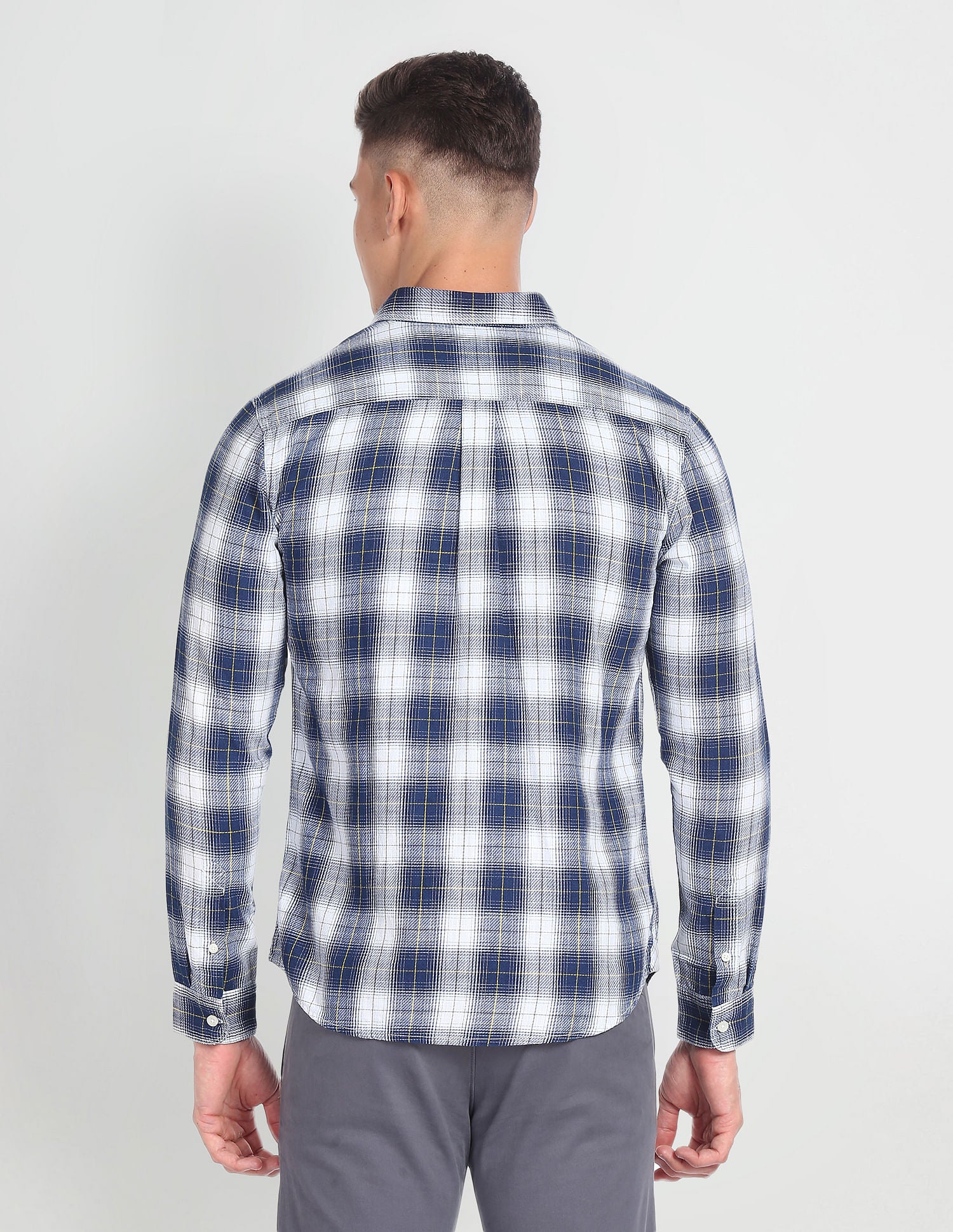 Dupplin Check Twill Shirt Indigo - U.S. POLO ASSN. | Large
