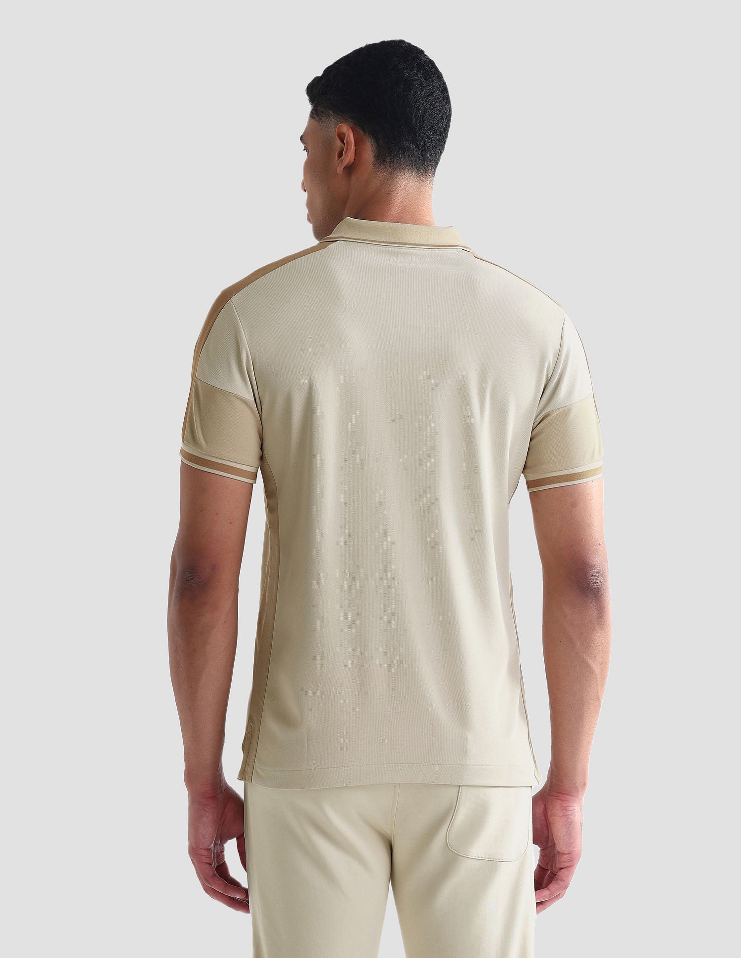 Tipped Collar Slim Fit Polo Shirt Beige - U.S. Polo Assn. India | Large