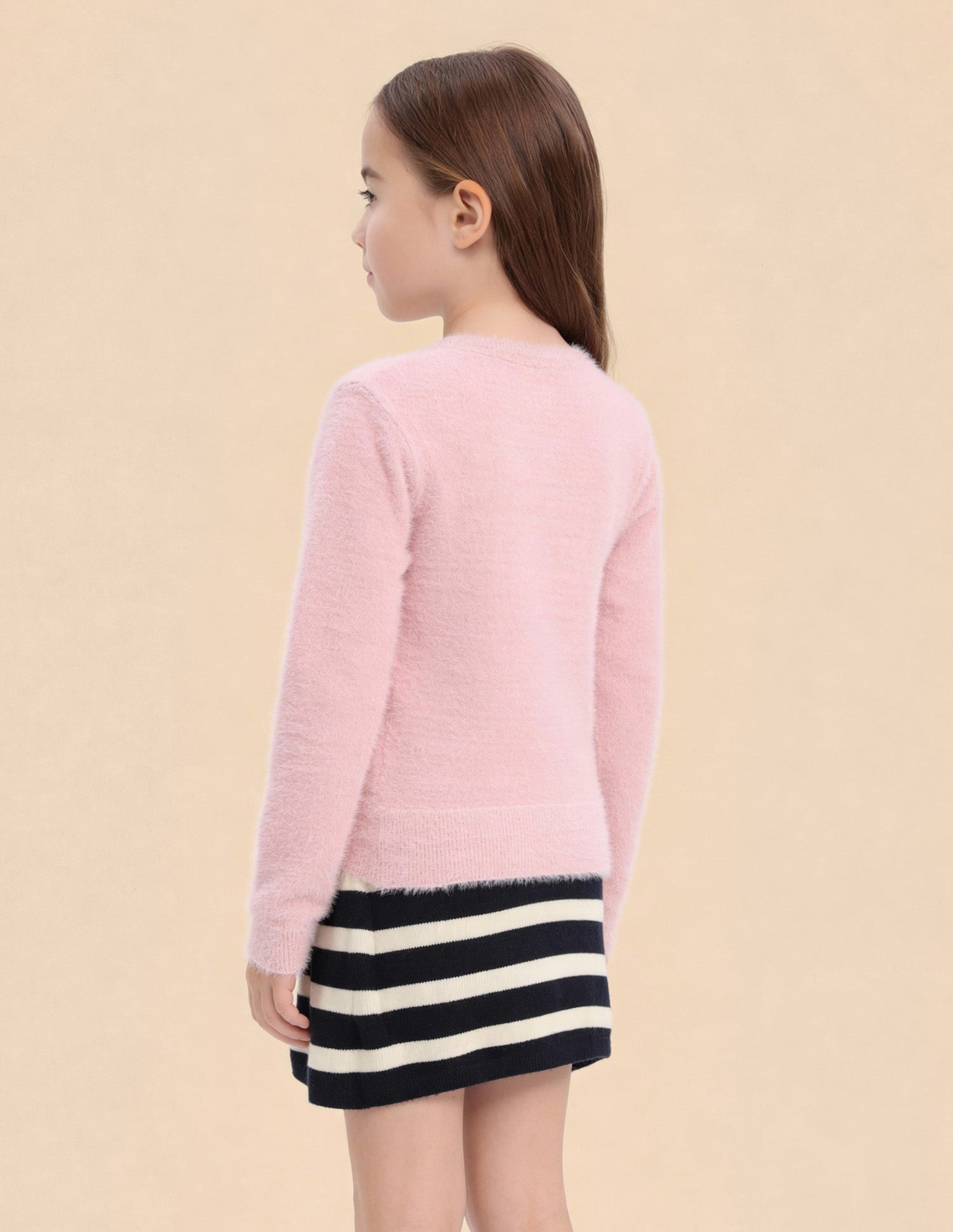 Girls Brand Printed Regular Fit Sweater Light Pink - U.S. Polo Assn. India | Large