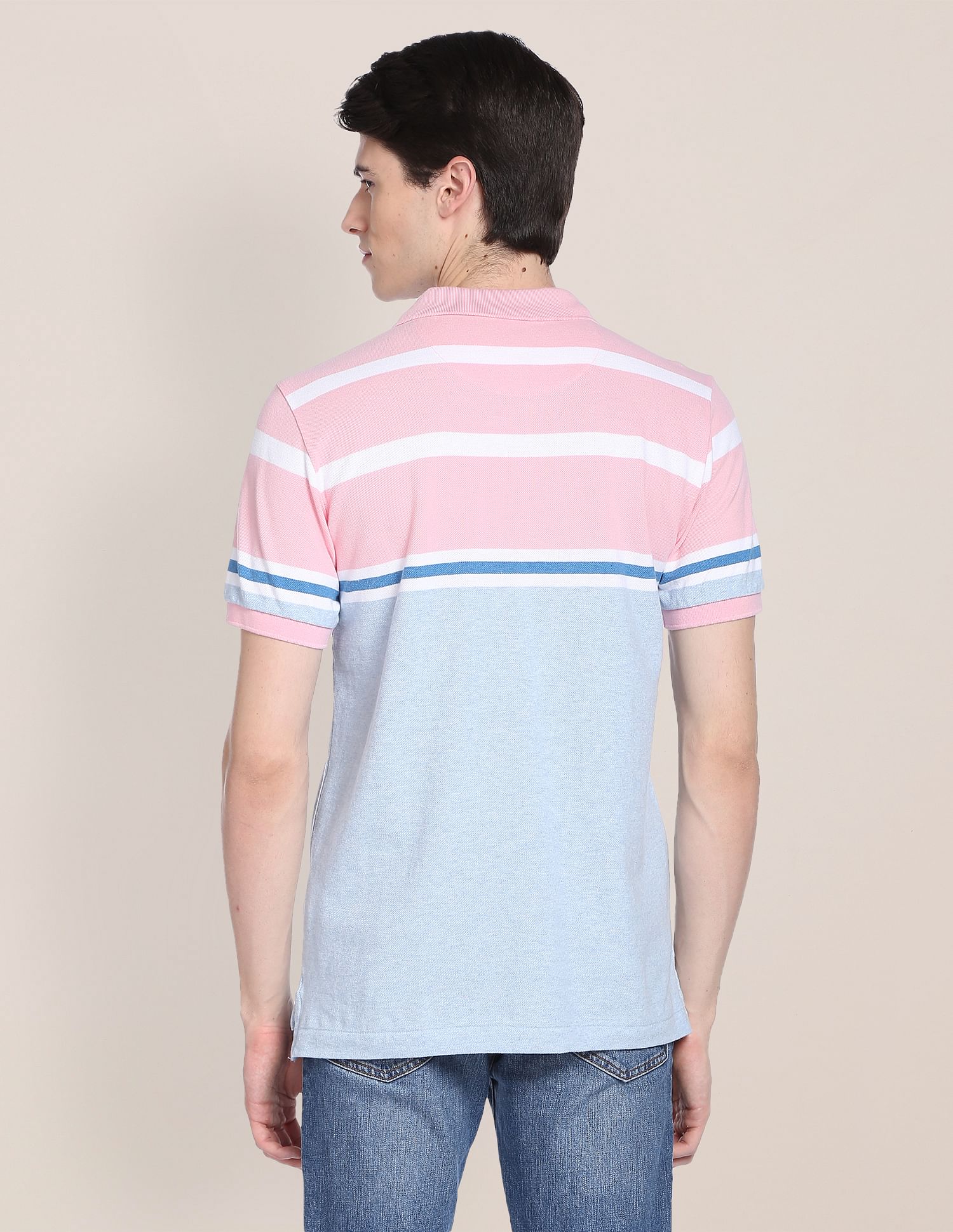 Signature Stripe Pique Polo Shirt Light Pink - U.S. Polo Assn. India | Large
