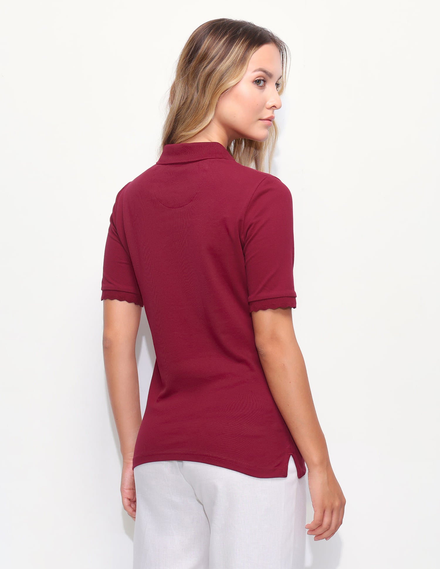 Solid Scallop Detail Polo Shirt Red - U.S. Polo Assn. India | Large