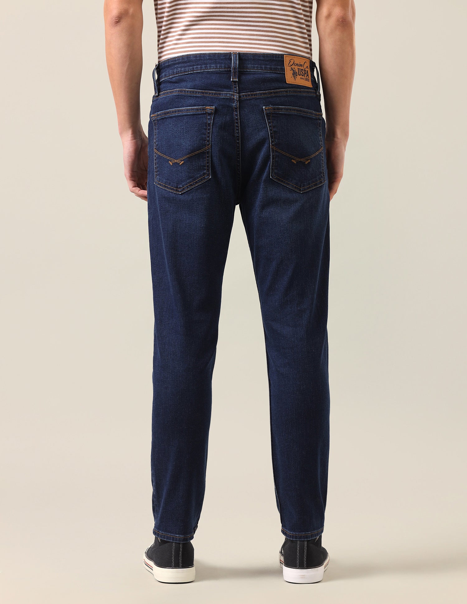 Cole Comfort Cropped Fit Blue Jeans Dark Blue - U.S. Polo Assn. India | Large