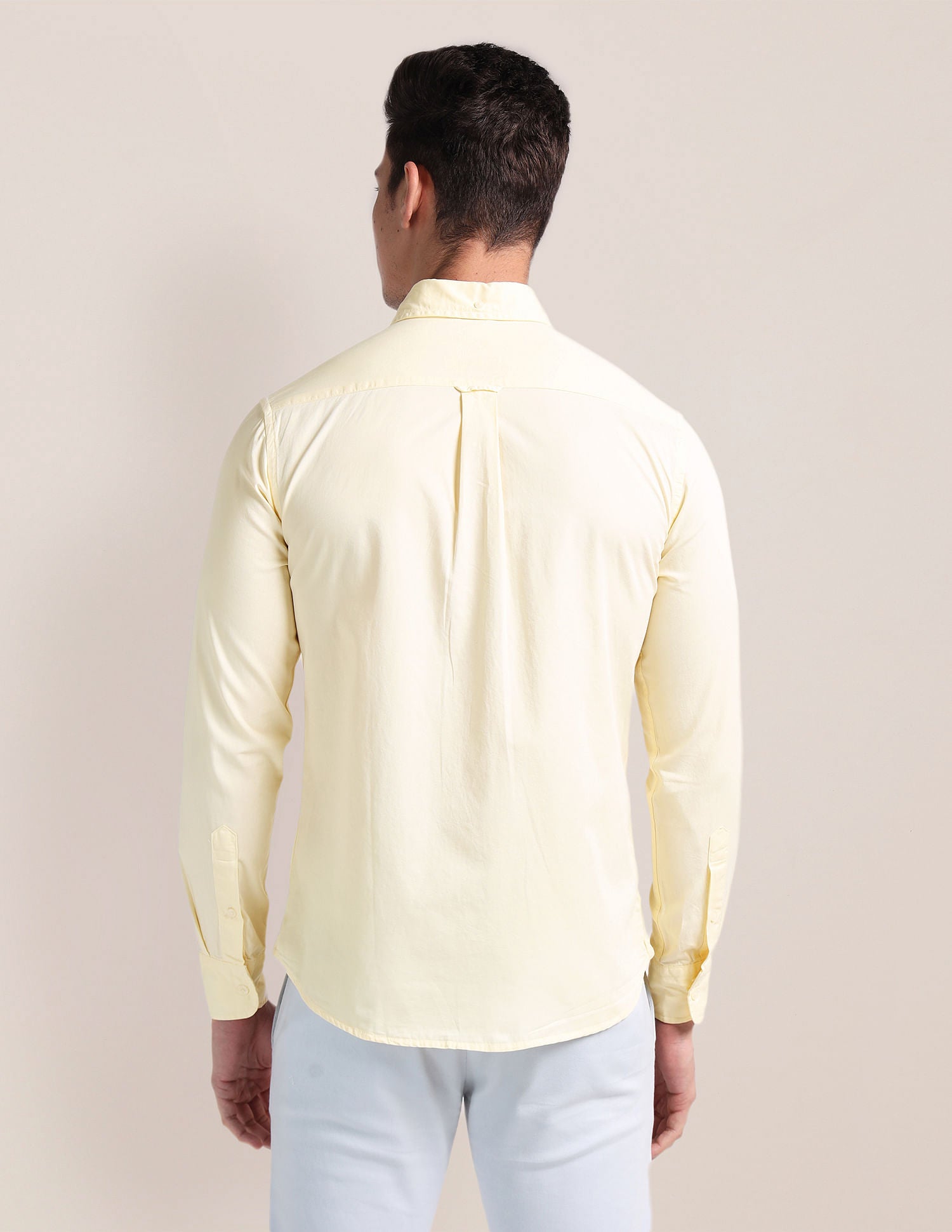 Premium Cotton Twill Shirt Yellow - U.S. Polo Assn. India | Large