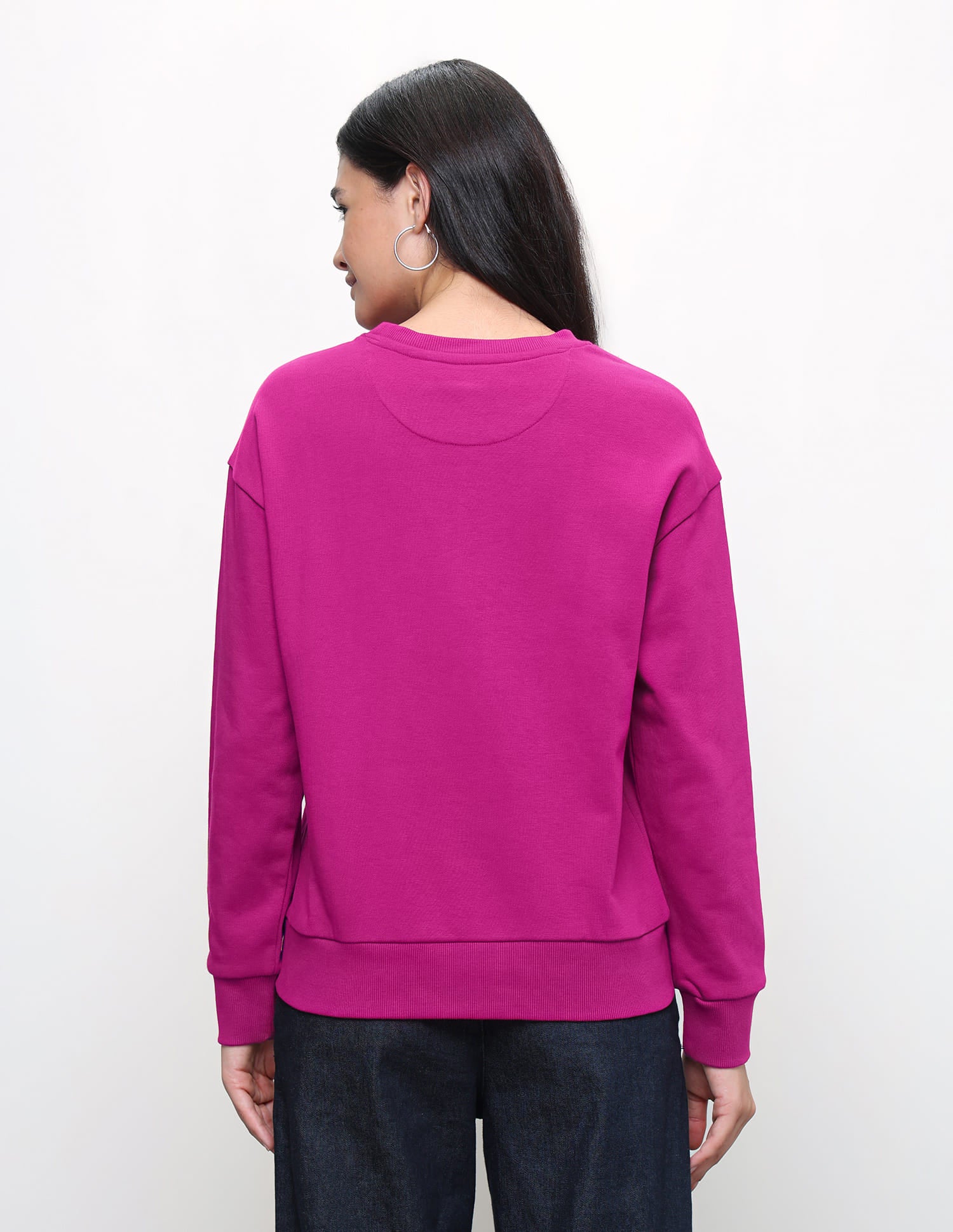 Brand Printed Relaxed Fit Sweatshirt Magenta - U.S. Polo Assn. India | Large