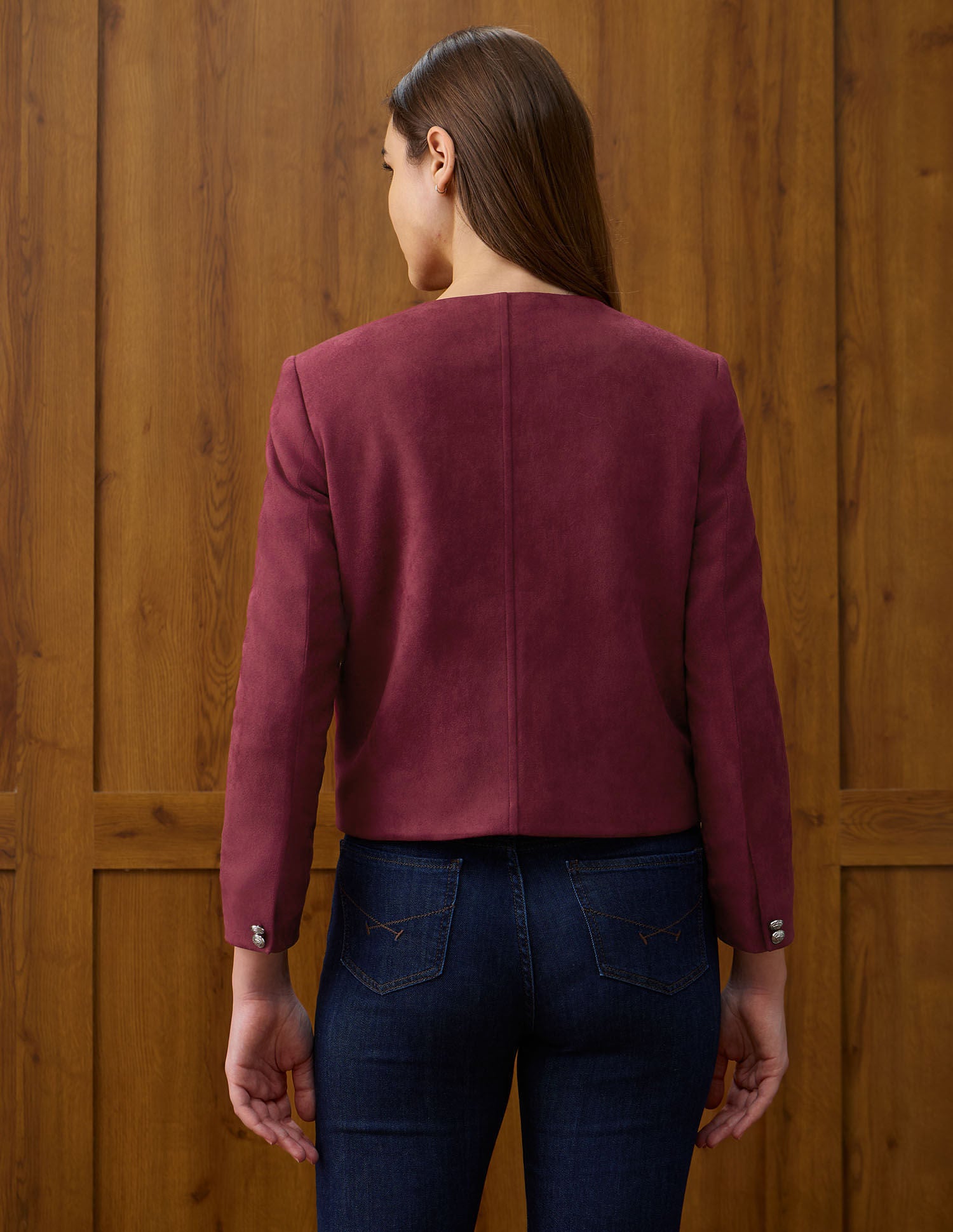 Solid Regular Fit Round Neck Jacket Purple - U.S. POLO ASSN. | Large