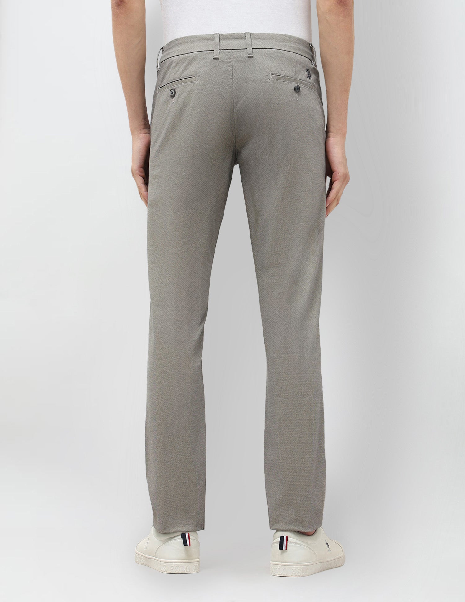 Textured Slim Fit Trousers Dark Grey - U.S. POLO ASSN. | Large