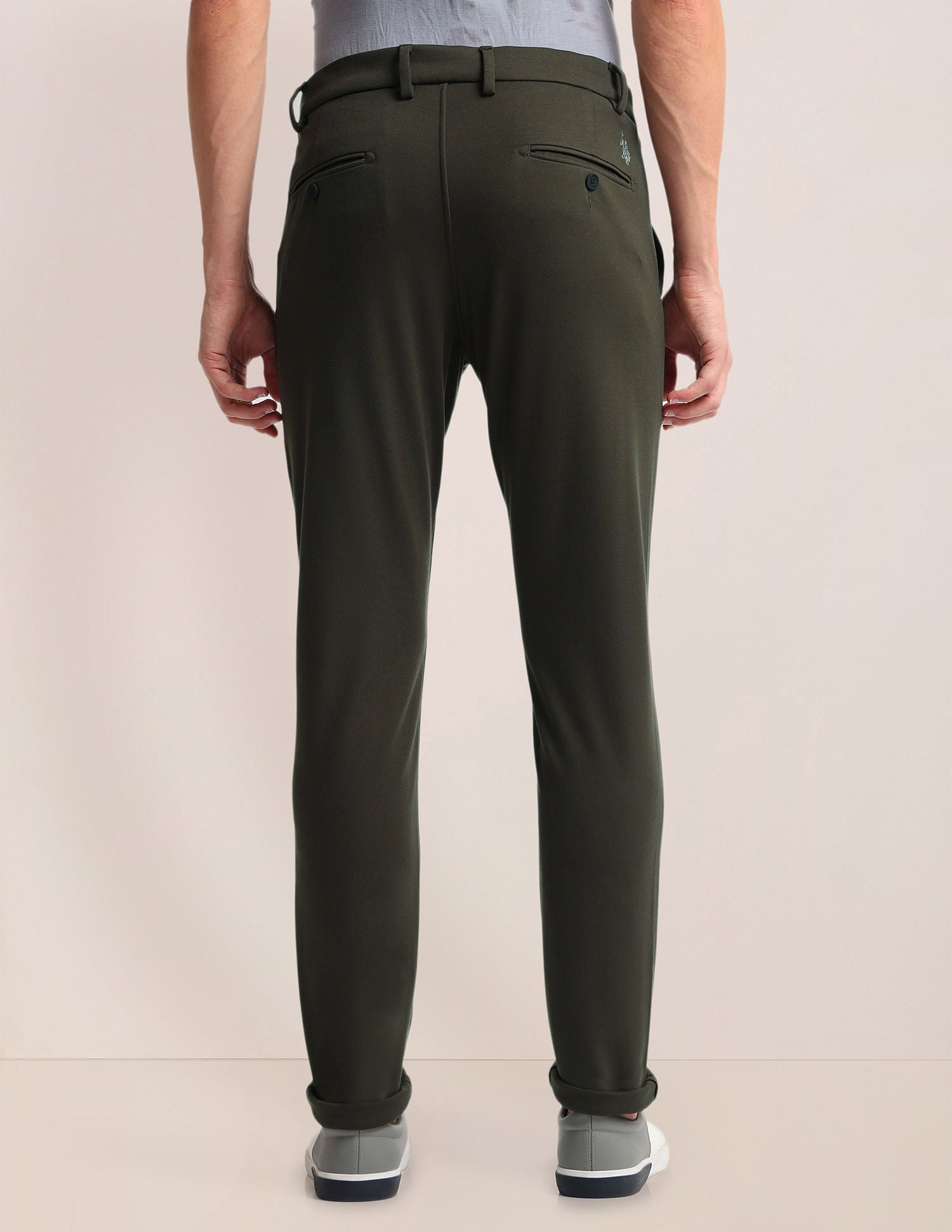 Slim Straight Fit Knitted Chinos Olive - U.S. POLO ASSN. | Large