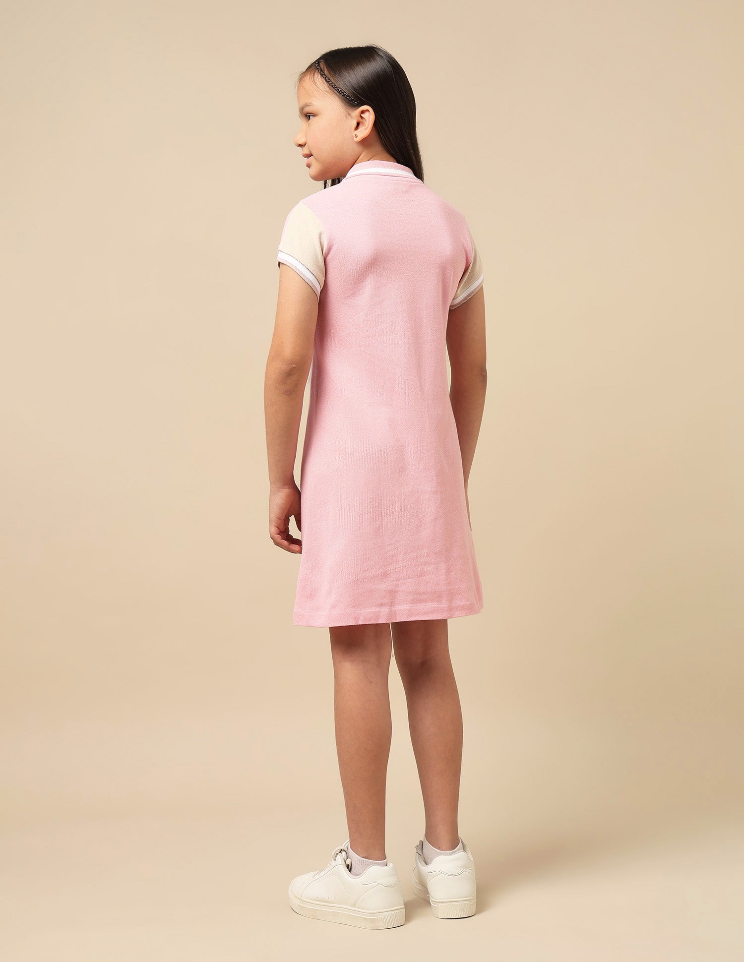 Girls Colour Block Polo Dress White - U.S. Polo Assn. India | Large