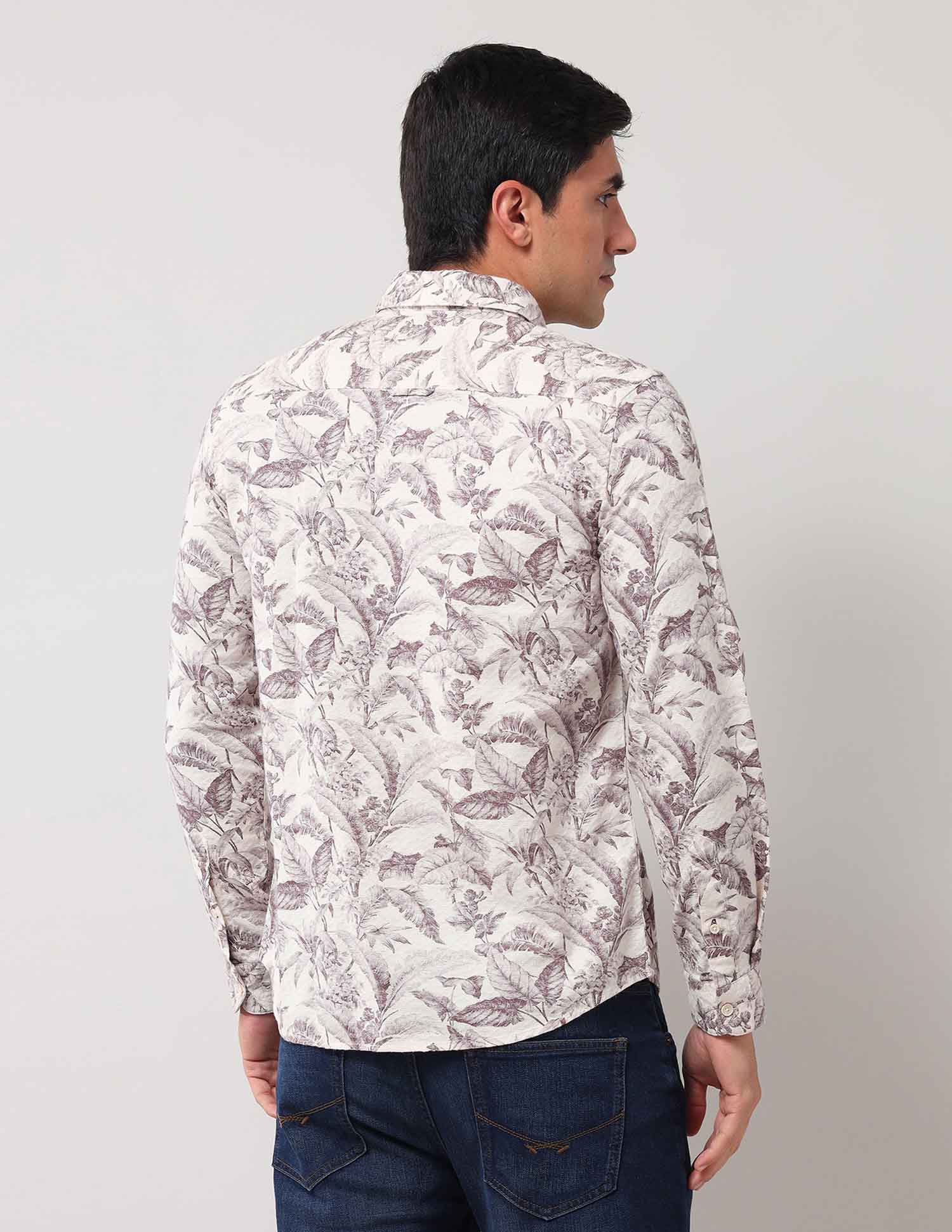 Regular Fit All-Over Shirt Brown - U.S. POLO ASSN. | Large