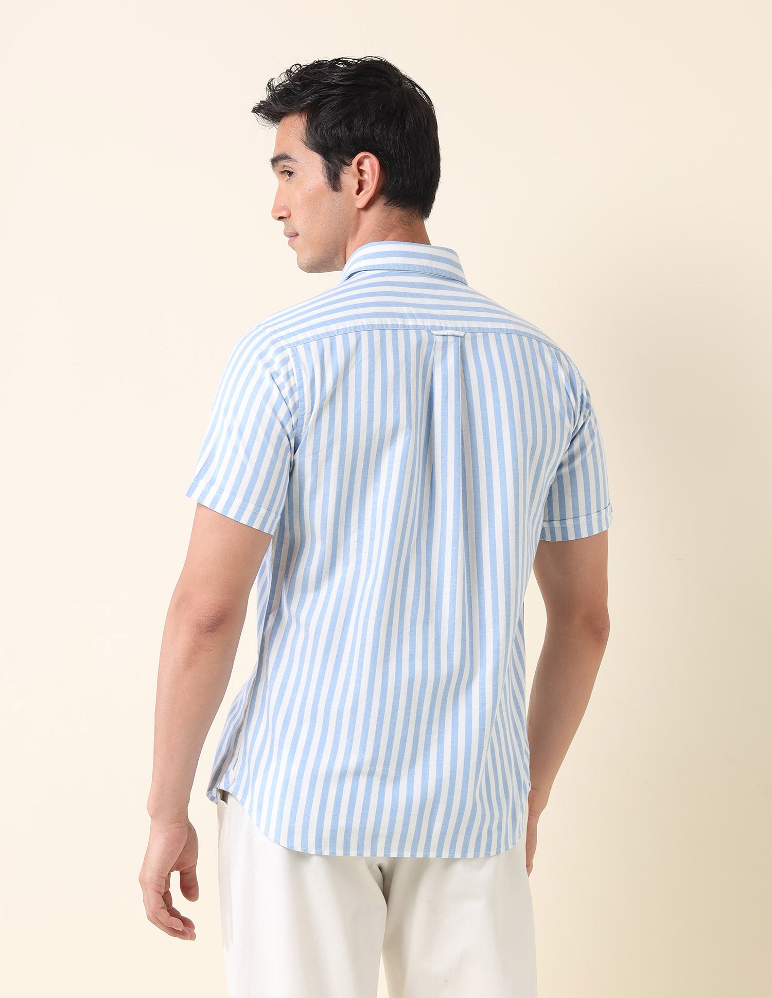 Tailored Fit Vertical Striped Shirt Blue - U.S. Polo Assn. India | Large