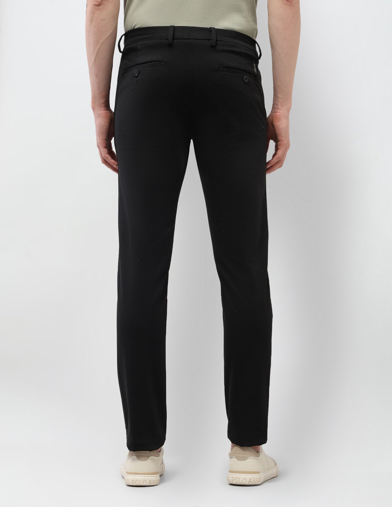 Austin Slim Fit Satin Trousers Black - U.S. Polo Assn. India | Large