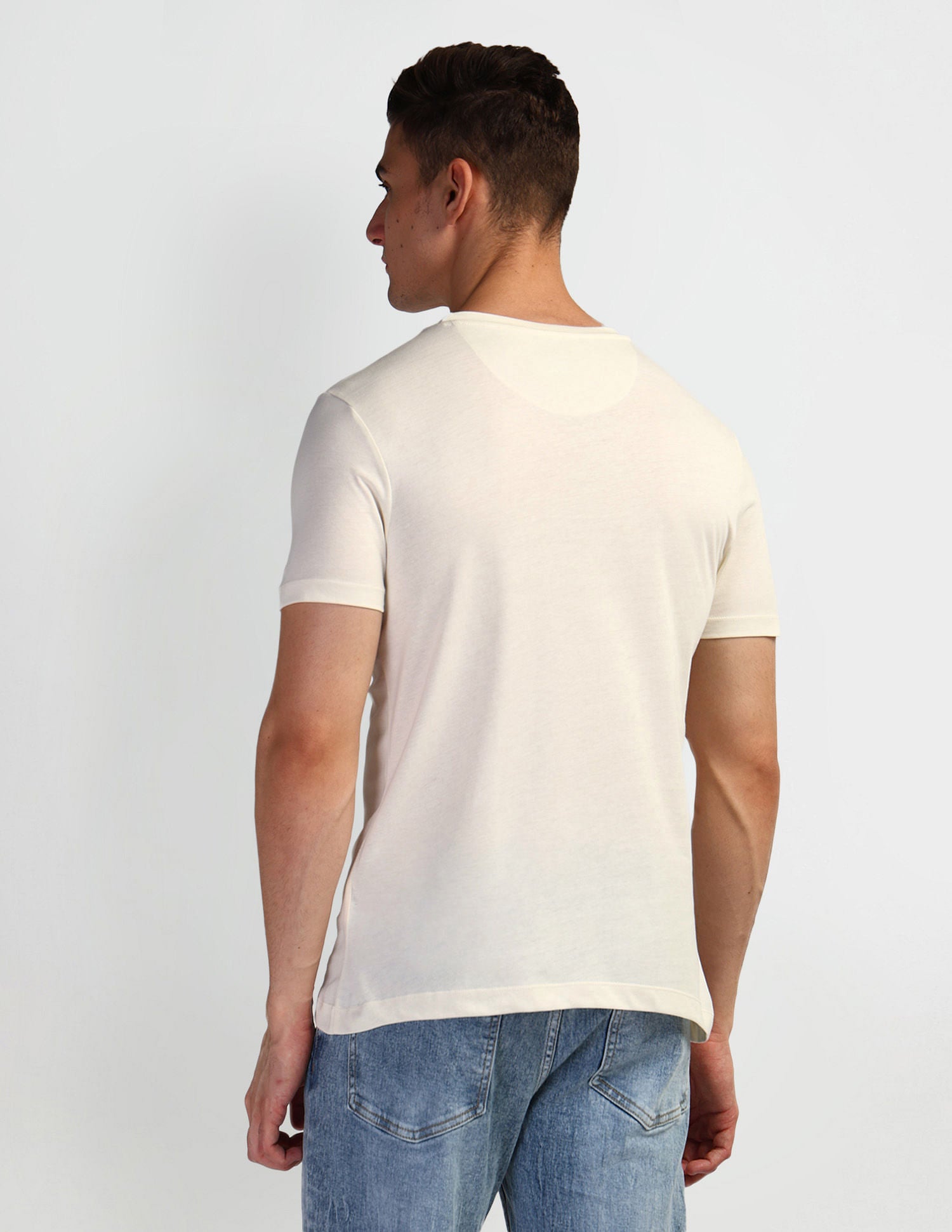 Typographic Print Muscle Fit T-Shirt White - U.S. Polo Assn. India | Large
