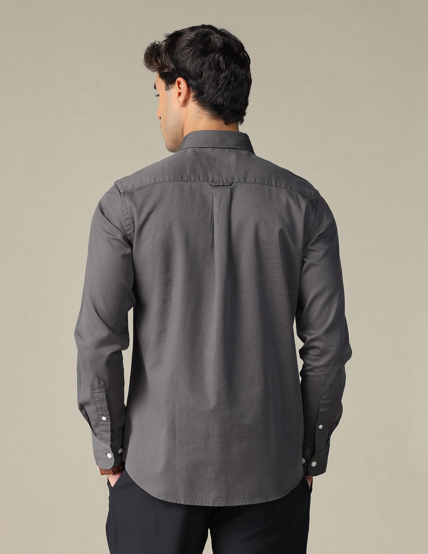 Pure Cotton Tailored Fit Shirt Charcoal - U.S. POLO ASSN. | Large