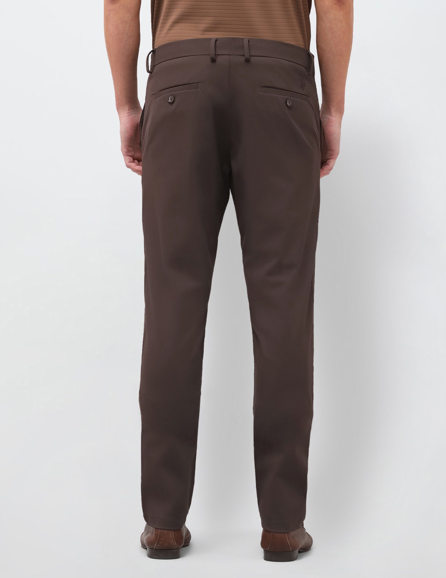 Knitted Denver Slim Fit Trousers Brown - U.S. Polo Assn. India | Large