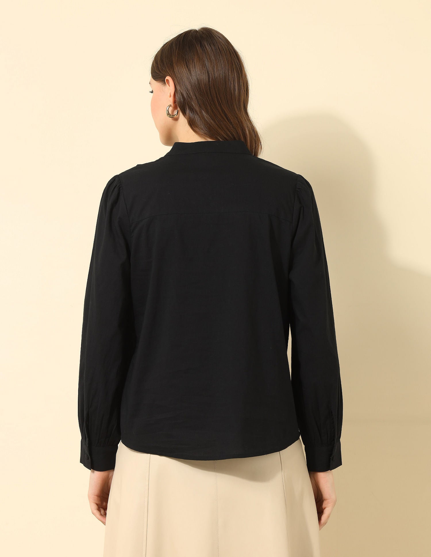 Pintuck Yoke Top Black - U.S. Polo Assn. India | Large