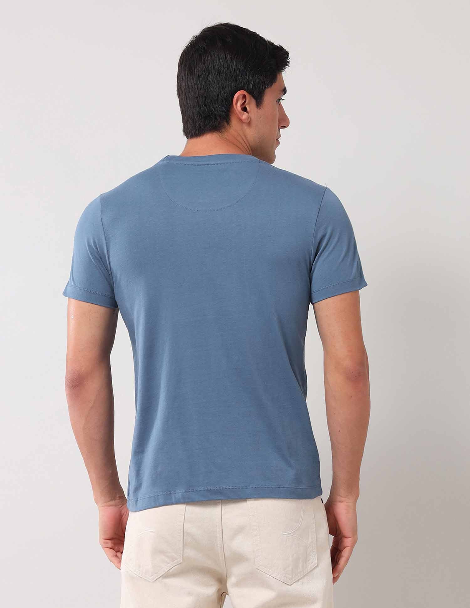 Brand Printed Muscle Fit T-Shirt Blue - U.S. Polo Assn. India | Large