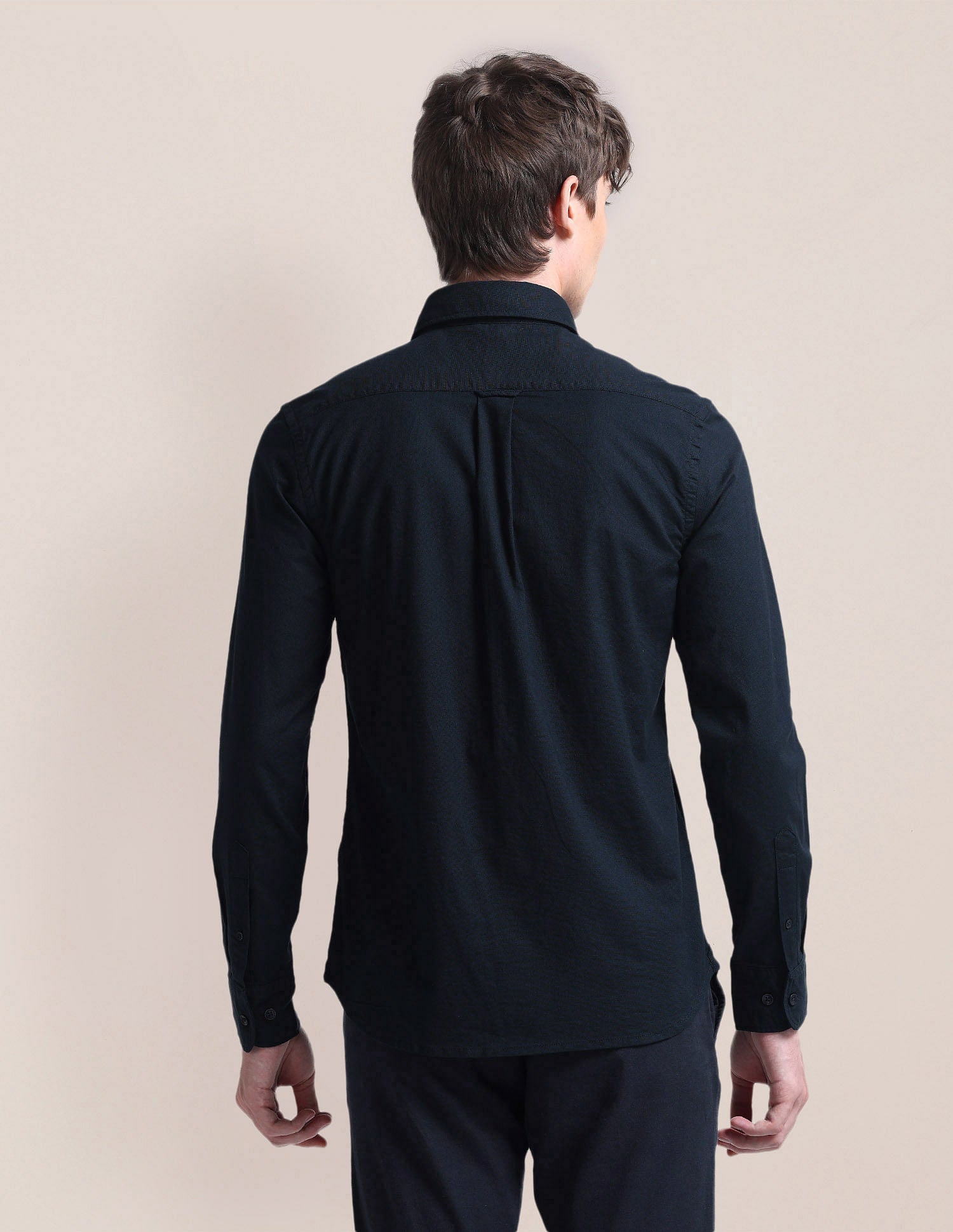 Cutaway Collar Cotton Shirt Blue - U.S. Polo Assn. India | Large