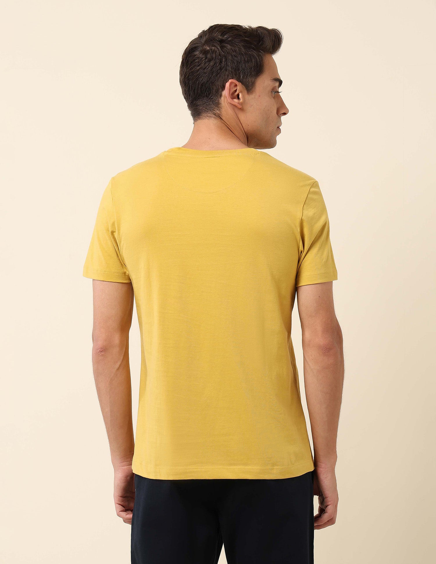 Slim Fit Brand Printed T-Shirt Mustard - U.S. Polo Assn. India | Large
