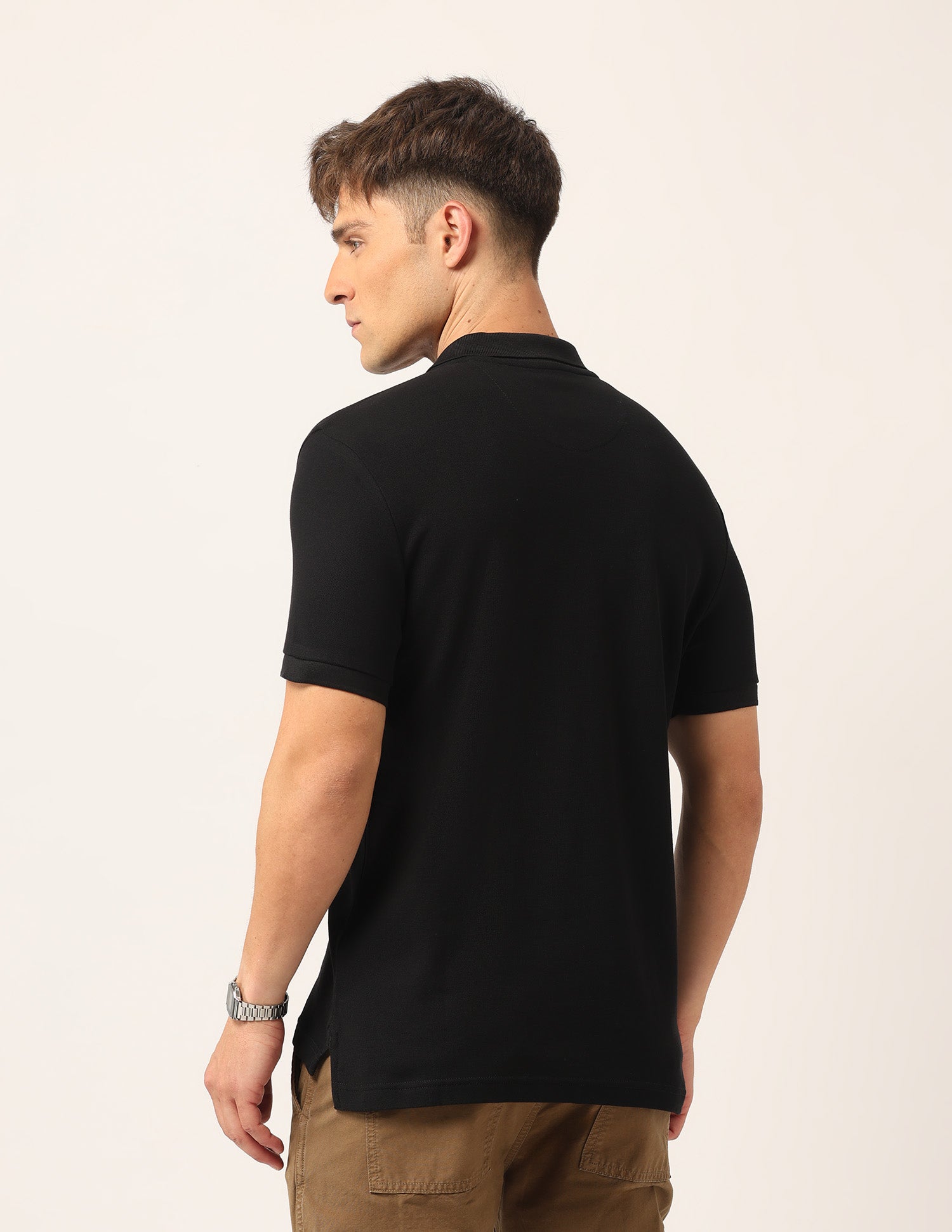 Brand Printed Muscle Fit Polo Shirt Black - U.S. Polo Assn. India | Large