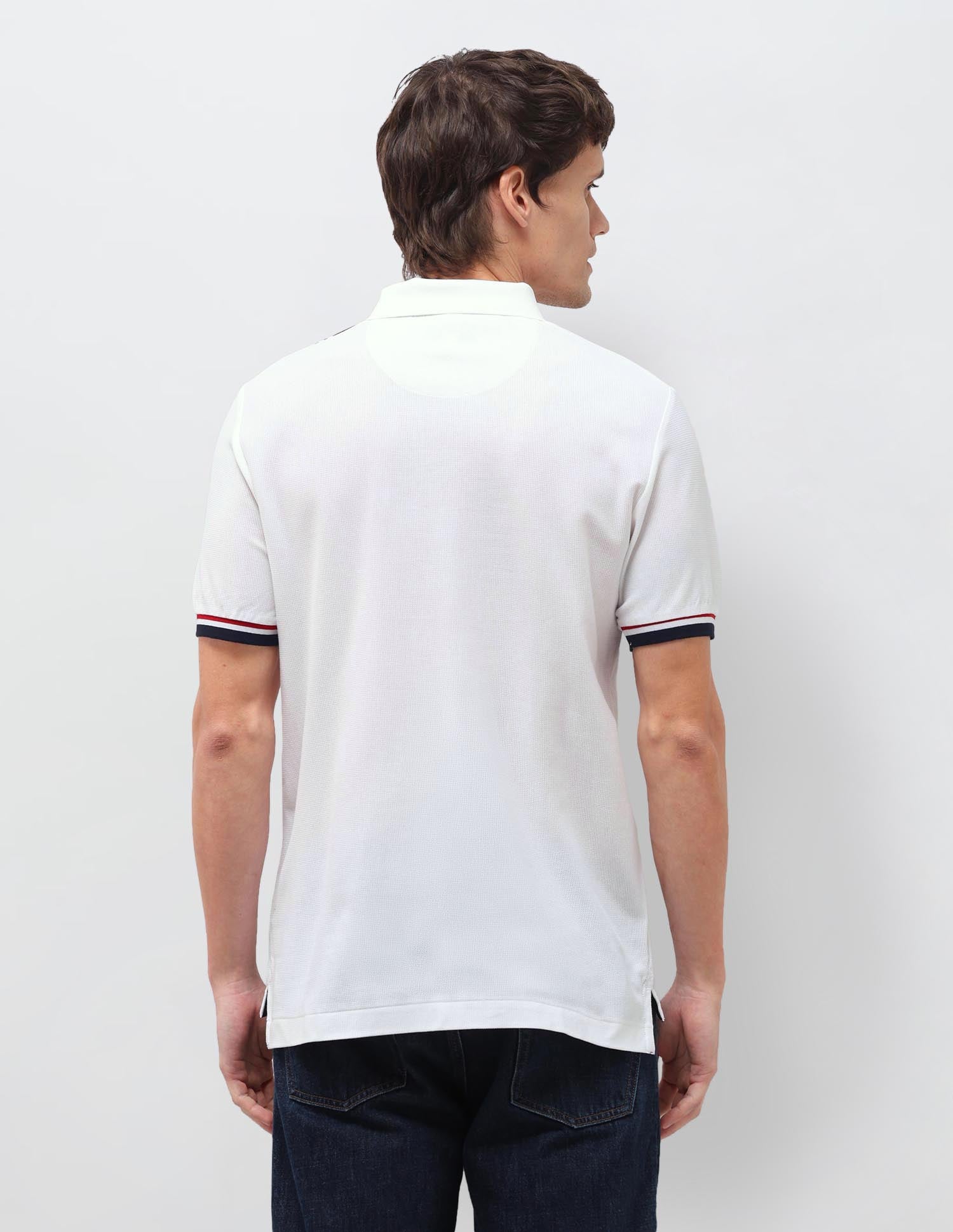 Vertical Striped Slim Fit Polo Shirt White - U.S. Polo Assn. India | Large