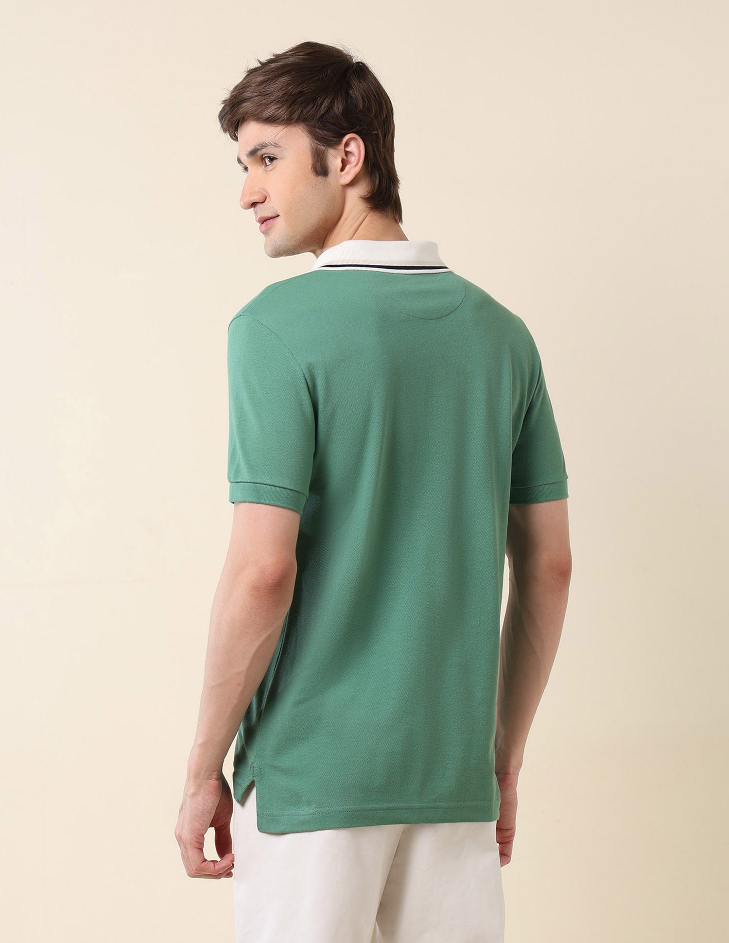 Pure Cotton Slim Fit Classic Polo Shirt Green - U.S. Polo Assn. India | Large