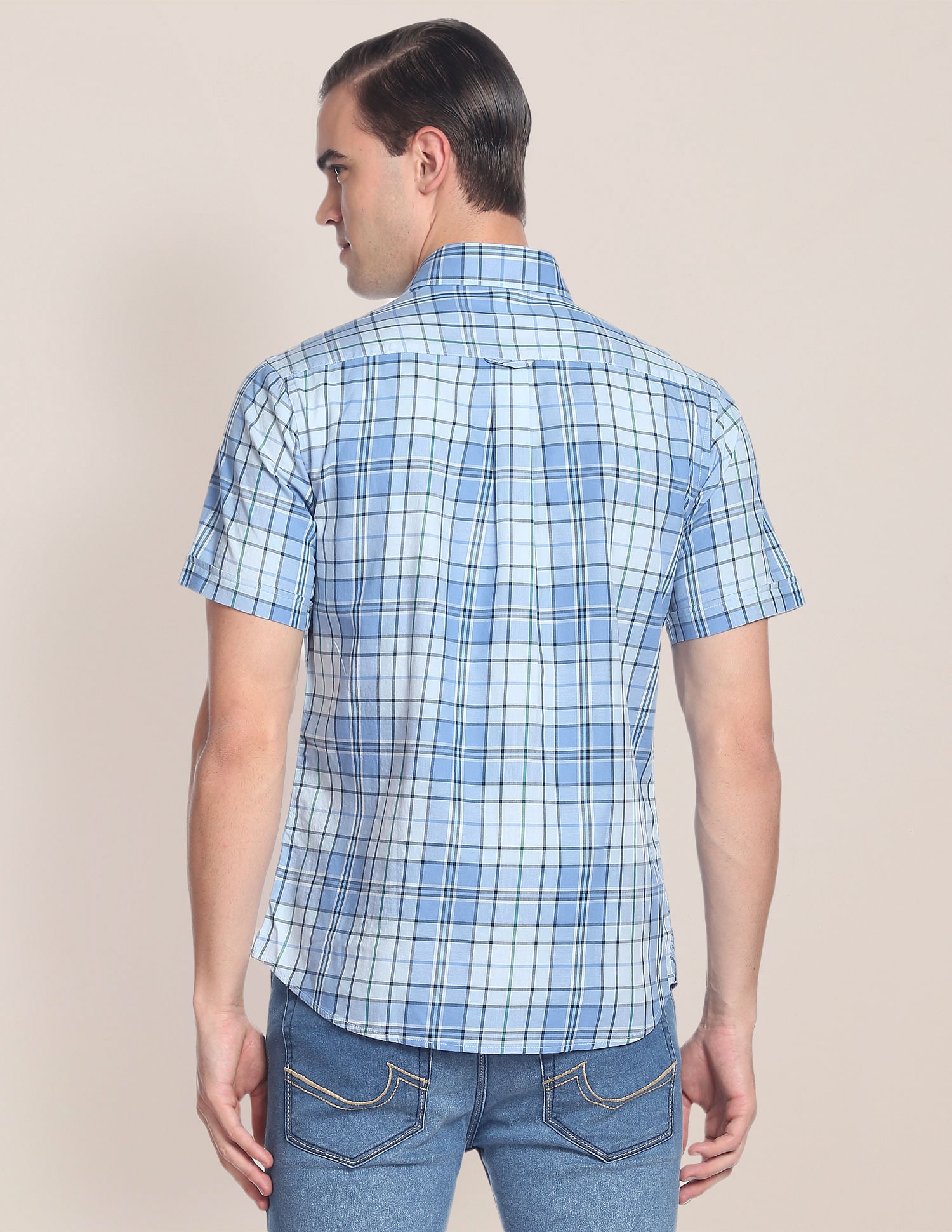 Plaid Check Twill Casual Shirt Blue - U.S. Polo Assn. India | Large