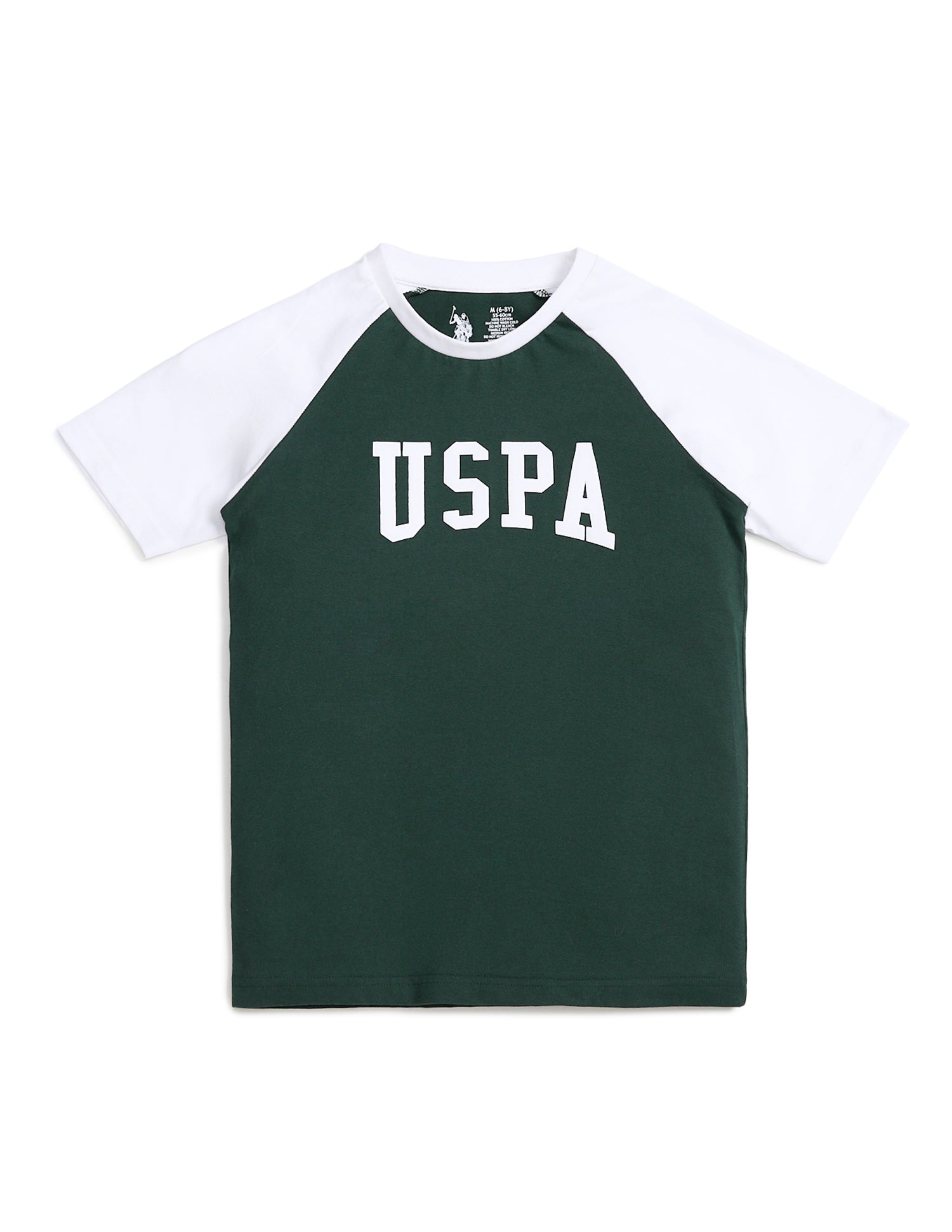 Raglan Sleeve LKE01 Lounge T-Shirt - Pack Of 1 White and Green - U.S. POLO ASSN. | Large