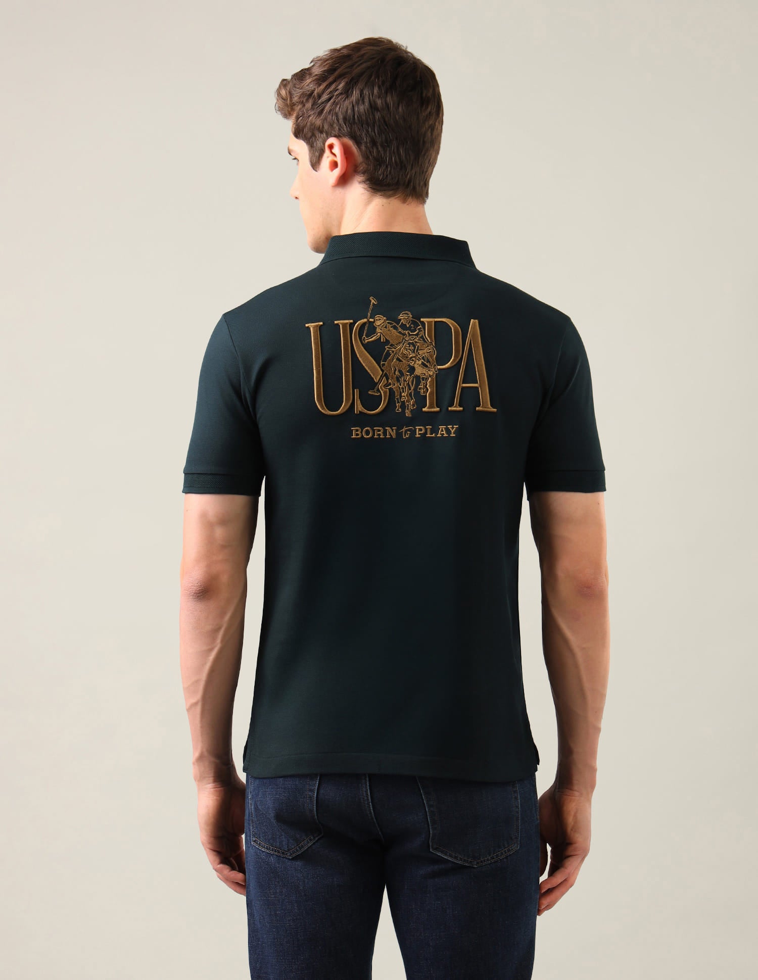 Brand Embroidered Slim Fit Polo Shirt Green - U.S. Polo Assn. India | Large