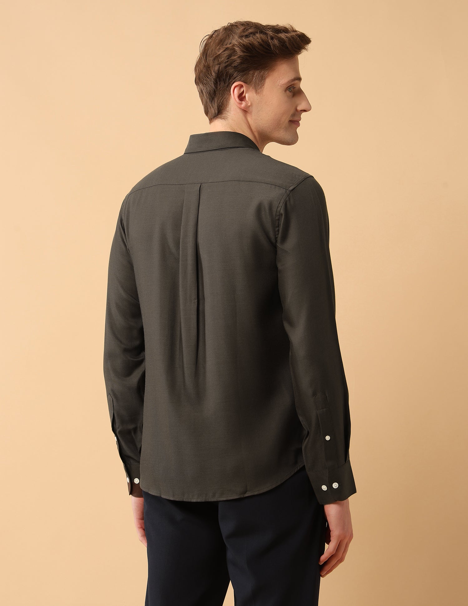 Pacho X Twill Tailored Fit Shirt Choco - U.S. Polo Assn. India | Large