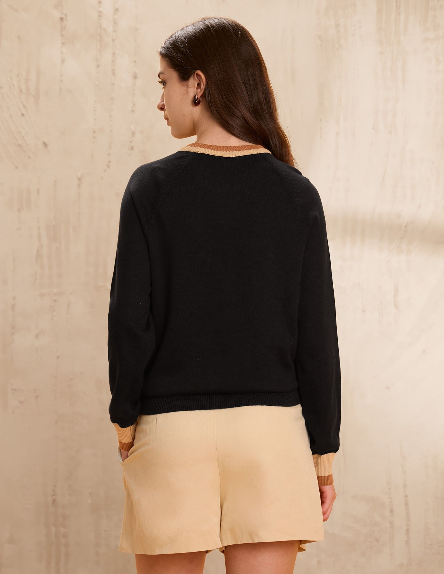 Raglan Fit Solid Sweater Black - U.S. POLO ASSN. | Large