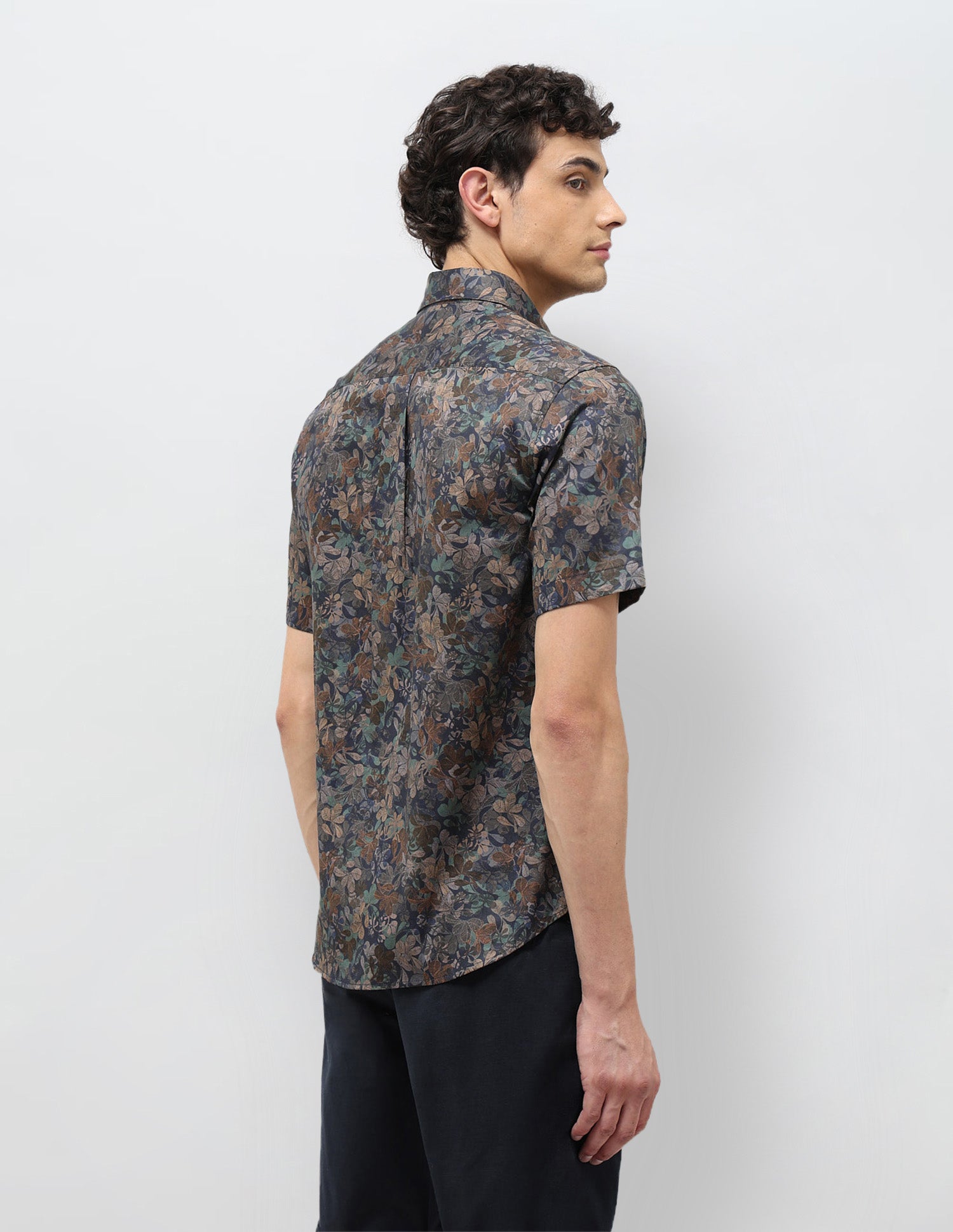 Floral Printed Tailored Fit Shirt Navy - U.S. POLO ASSN. | Large