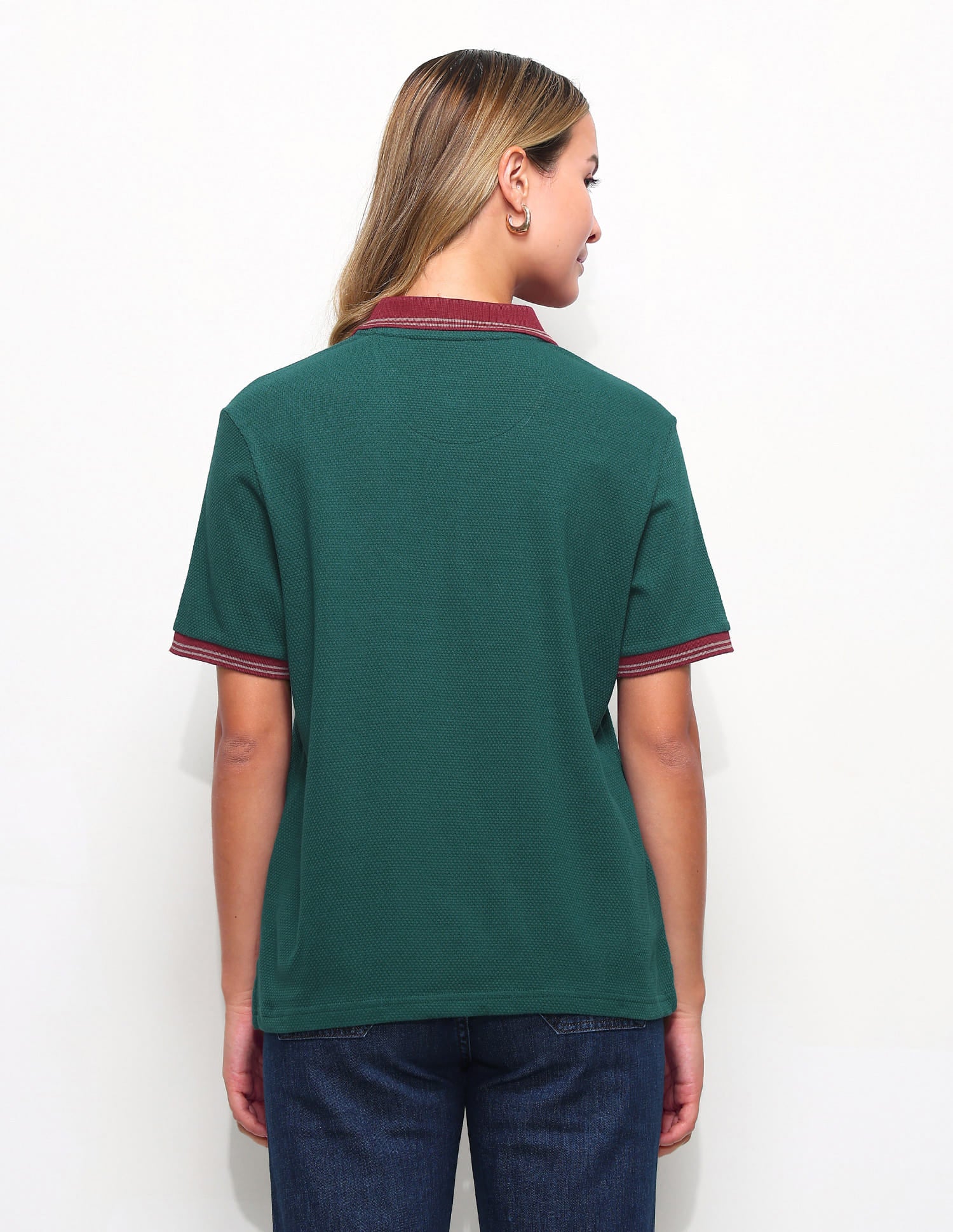 Relaxed Fit Contrast Collar Polo Shirt Green - U.S. Polo Assn. India | Large