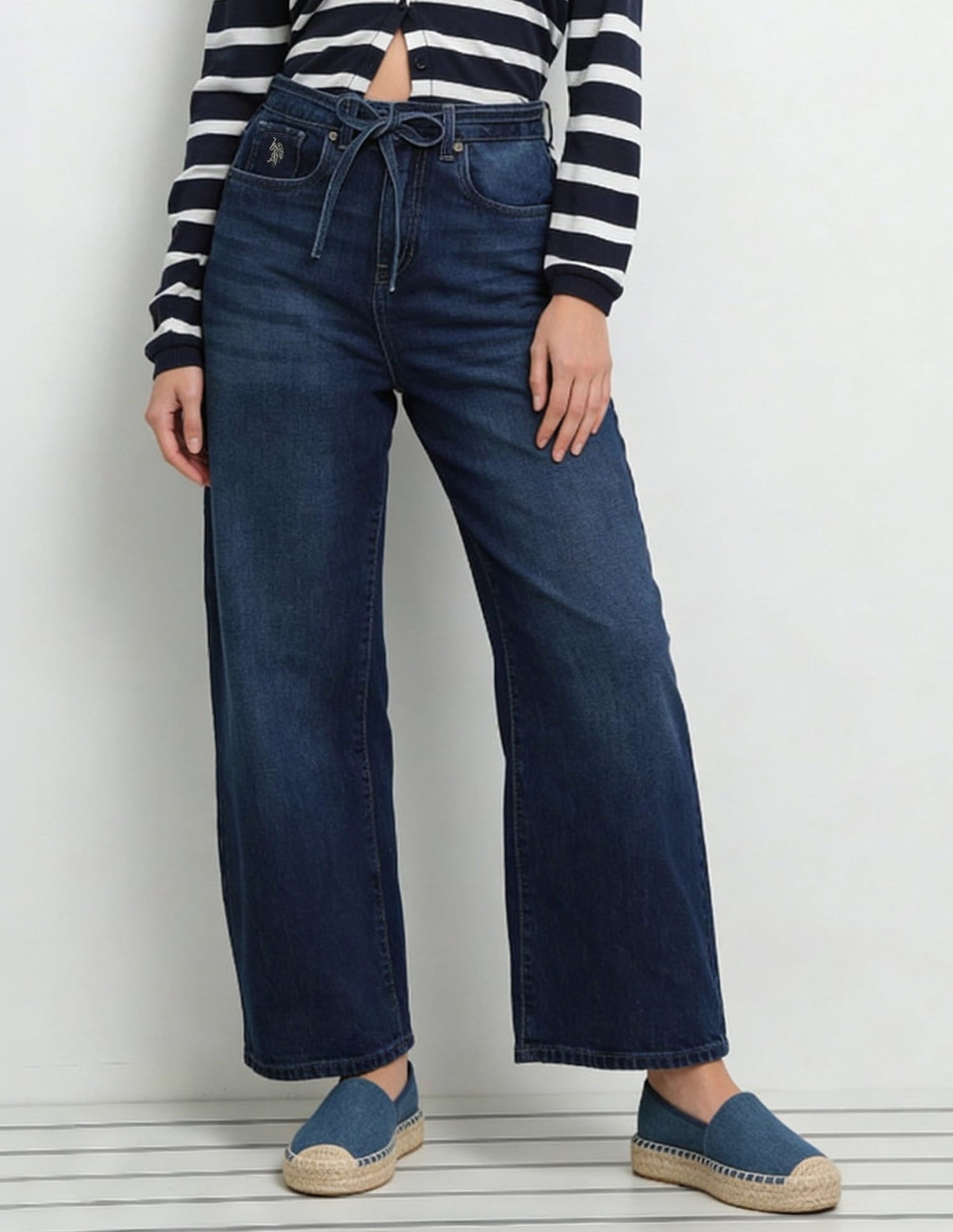 Mid Rise Barrel Fit Jeans Blue - U.S. Polo Assn. India | Large
