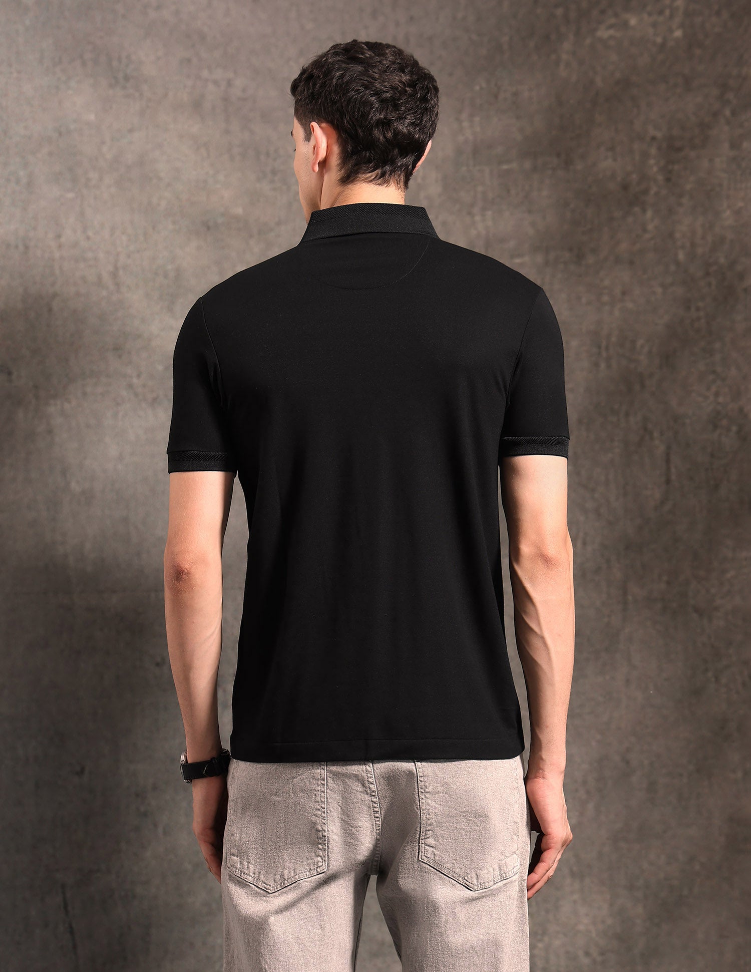 Solid Black & Gold Polo Shirt Black - U.S. POLO ASSN. | Large