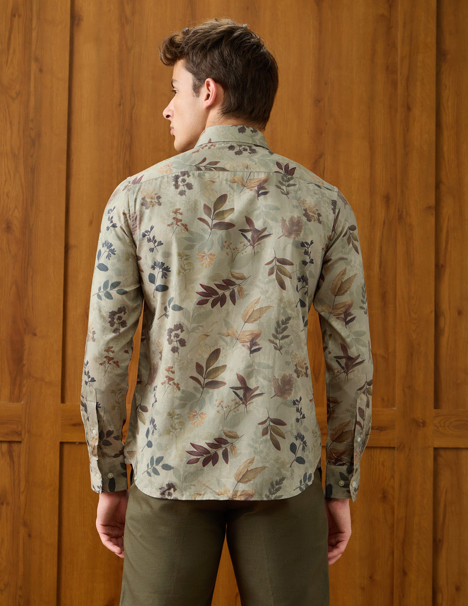 Tropical Printed Satin Shirt Light Green - U.S. Polo Assn. India | Large