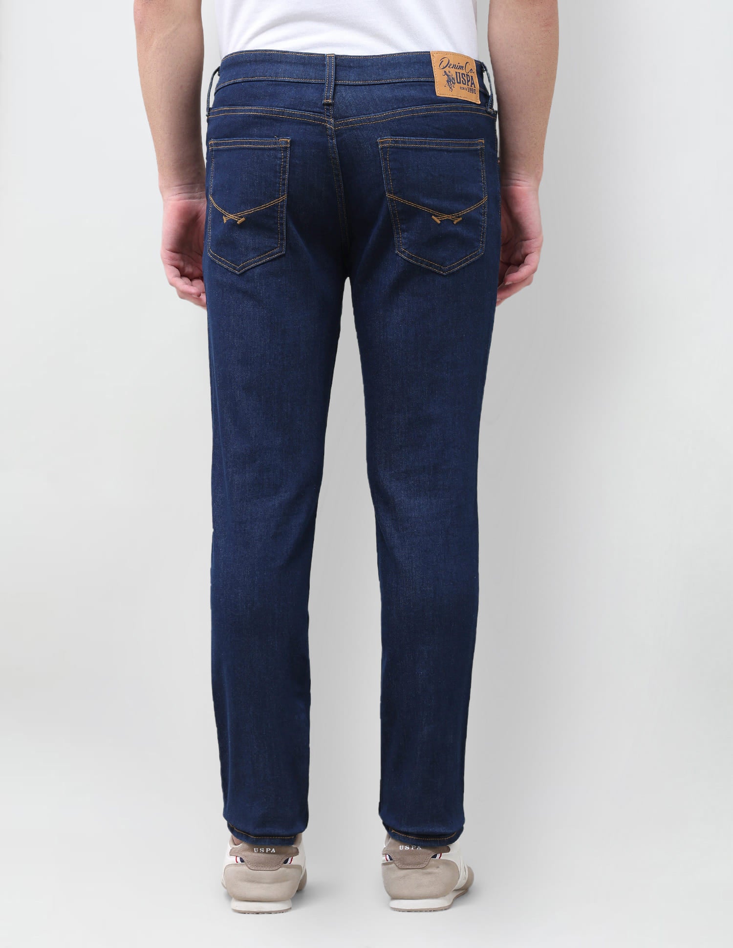 Solid Slim Tapered Jeans Blue - U.S. Polo Assn. India | Large