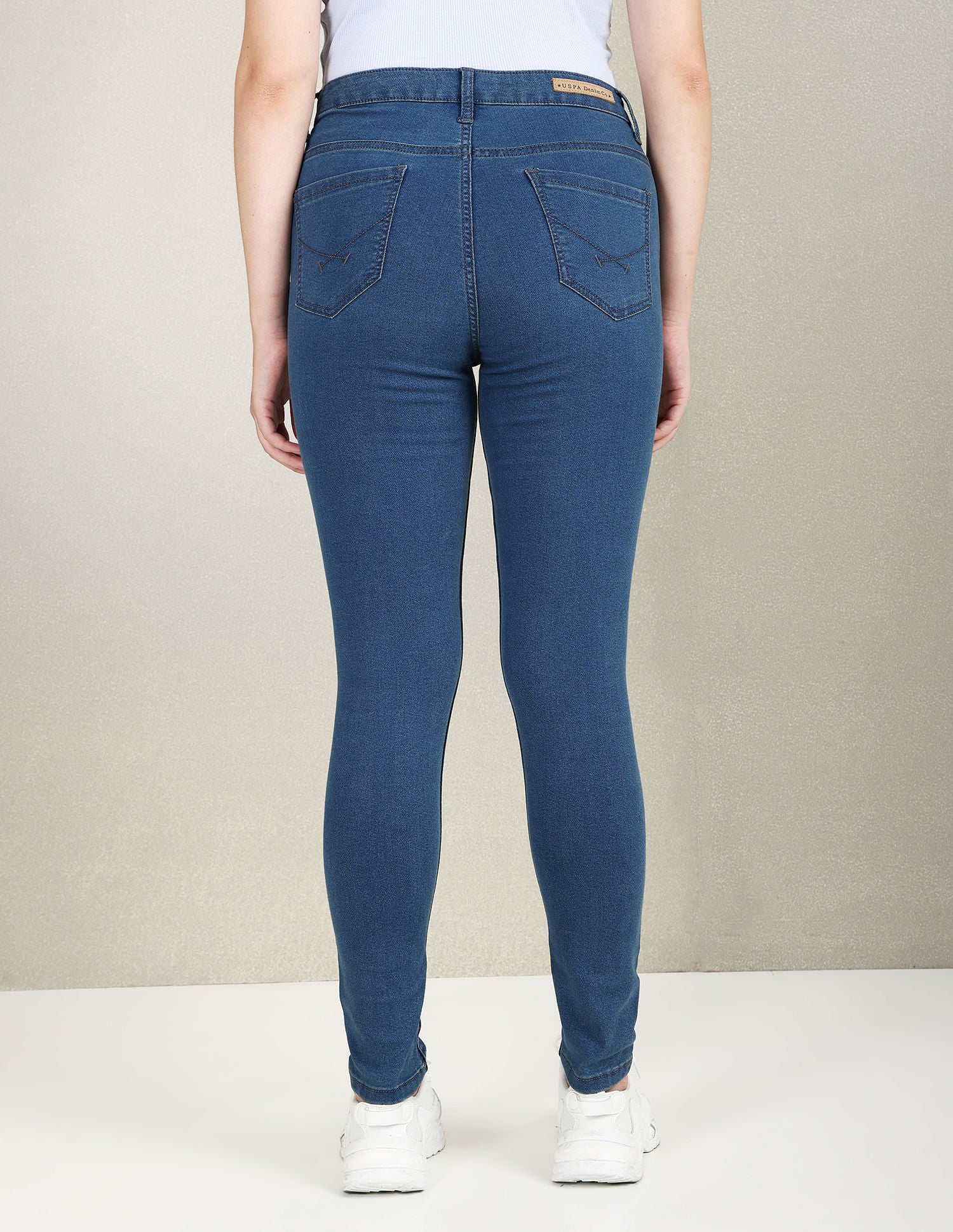 High Rise Skinny Fit Tinted Jeans Blue - U.S. Polo Assn. India | Large