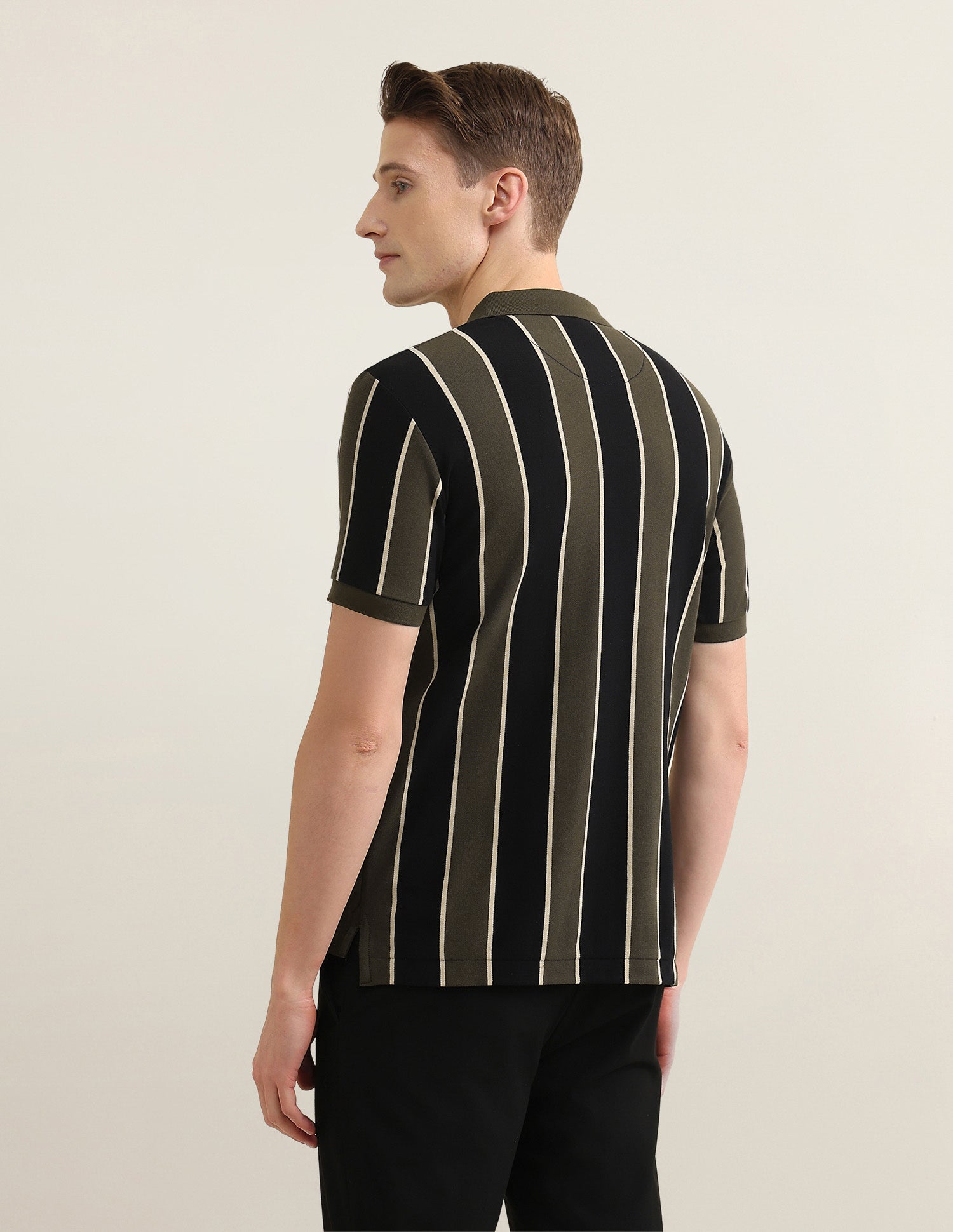 Sotogrande Vertical Striped Polo Shirt Olive - U.S. Polo Assn. India | Large