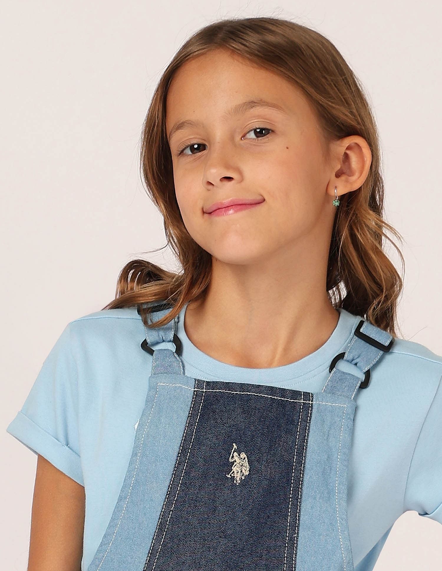 Girls Colorblock Dungree Dress Colorblock Dungree Dress Indigo - U.S. POLO ASSN. | Large