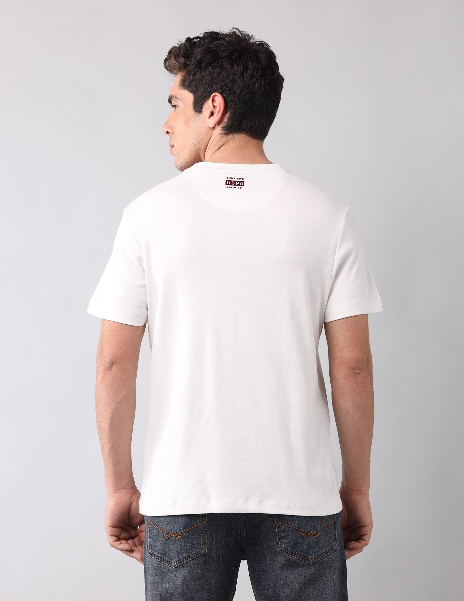 Brand Printed Americana T-Shirt Ivory - U.S. Polo Assn. India | Large