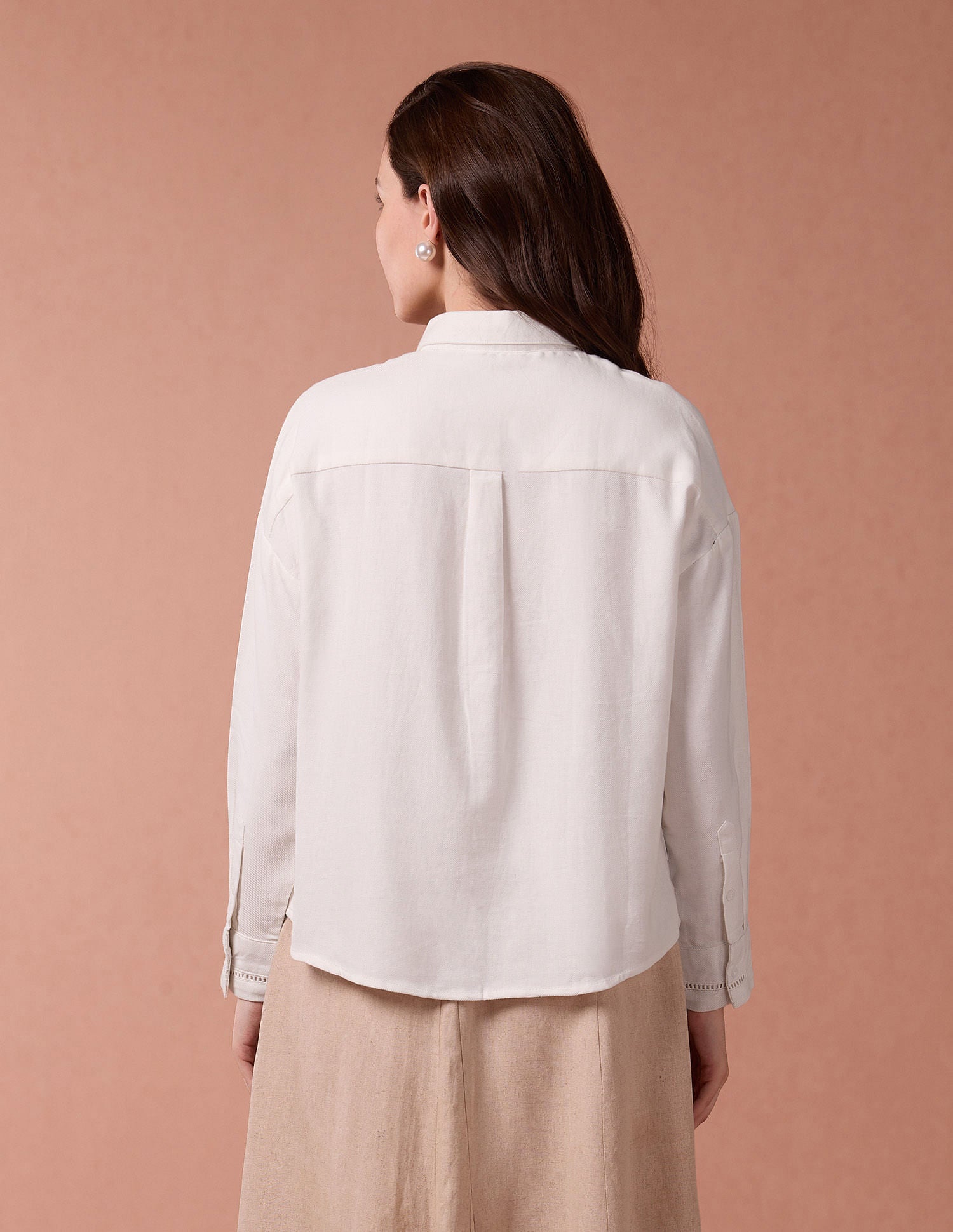 Embroidery Ladder Lace  Shirt White - U.S. POLO ASSN. | Large