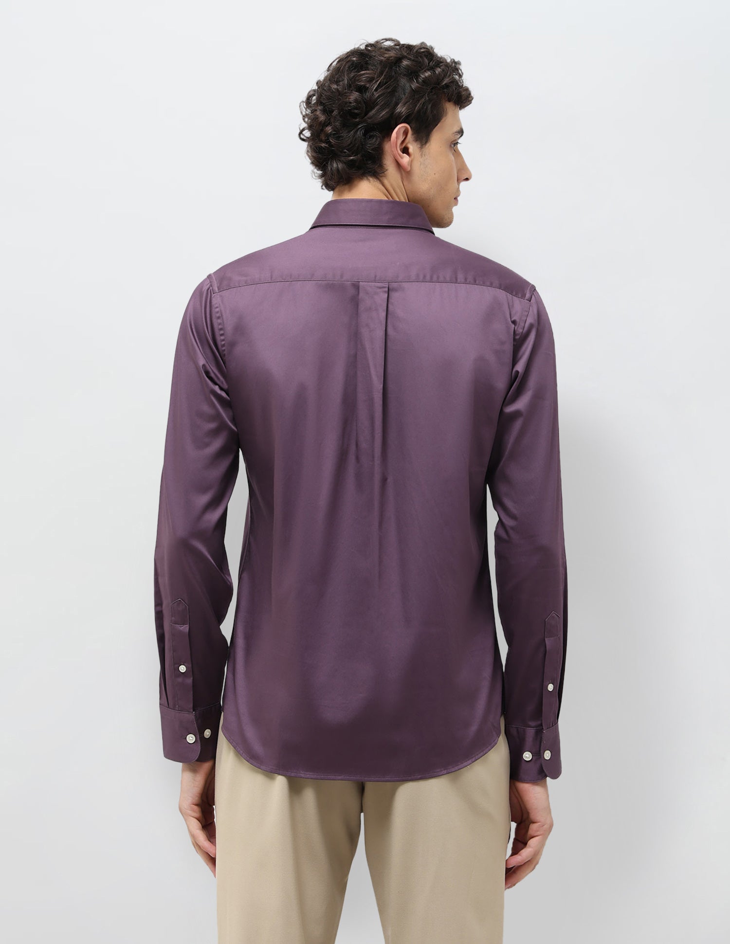 Satin Tailored Fit Shirt Purple - U.S. POLO ASSN. | Large