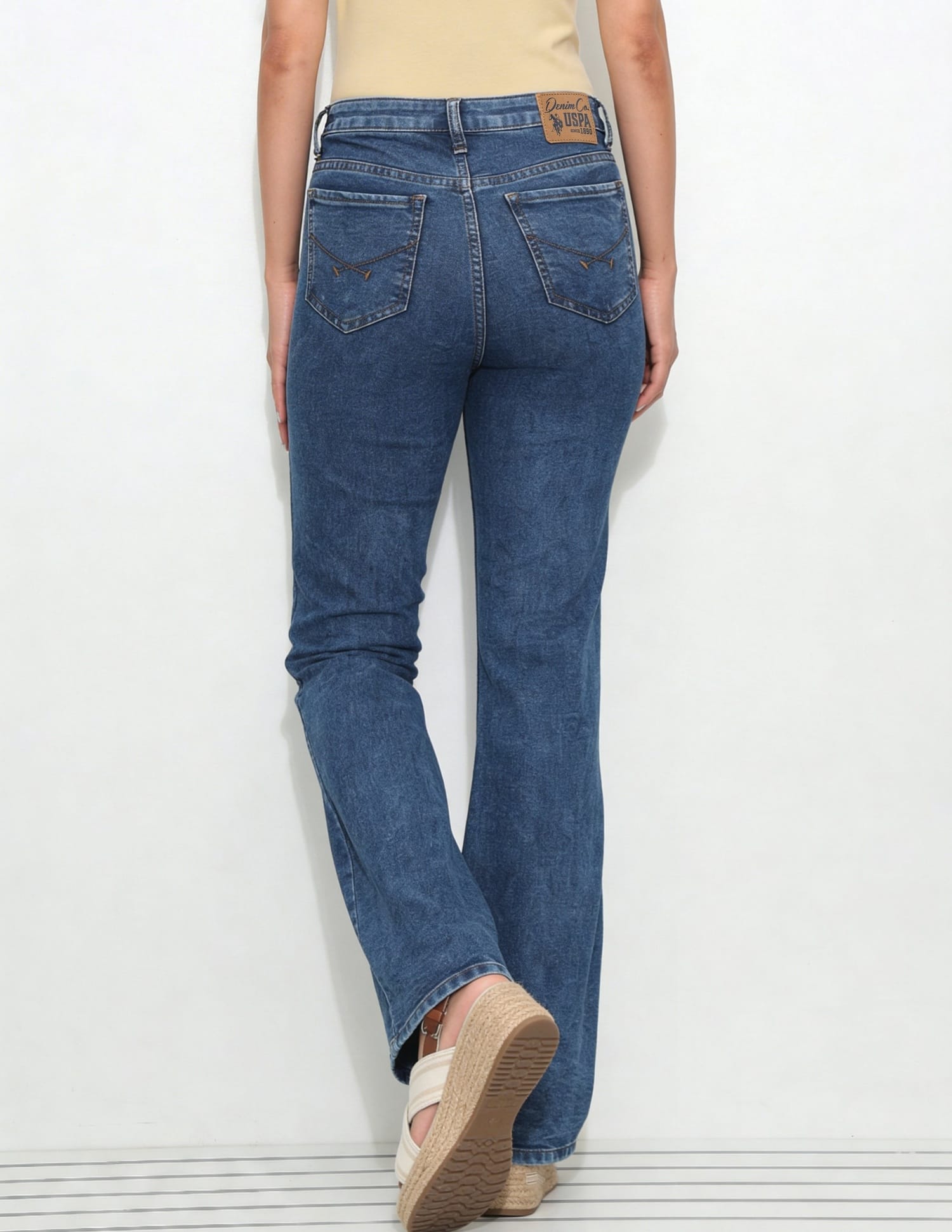 High Rise Flared Fit Jeans Blue - U.S. Polo Assn. India | Large
