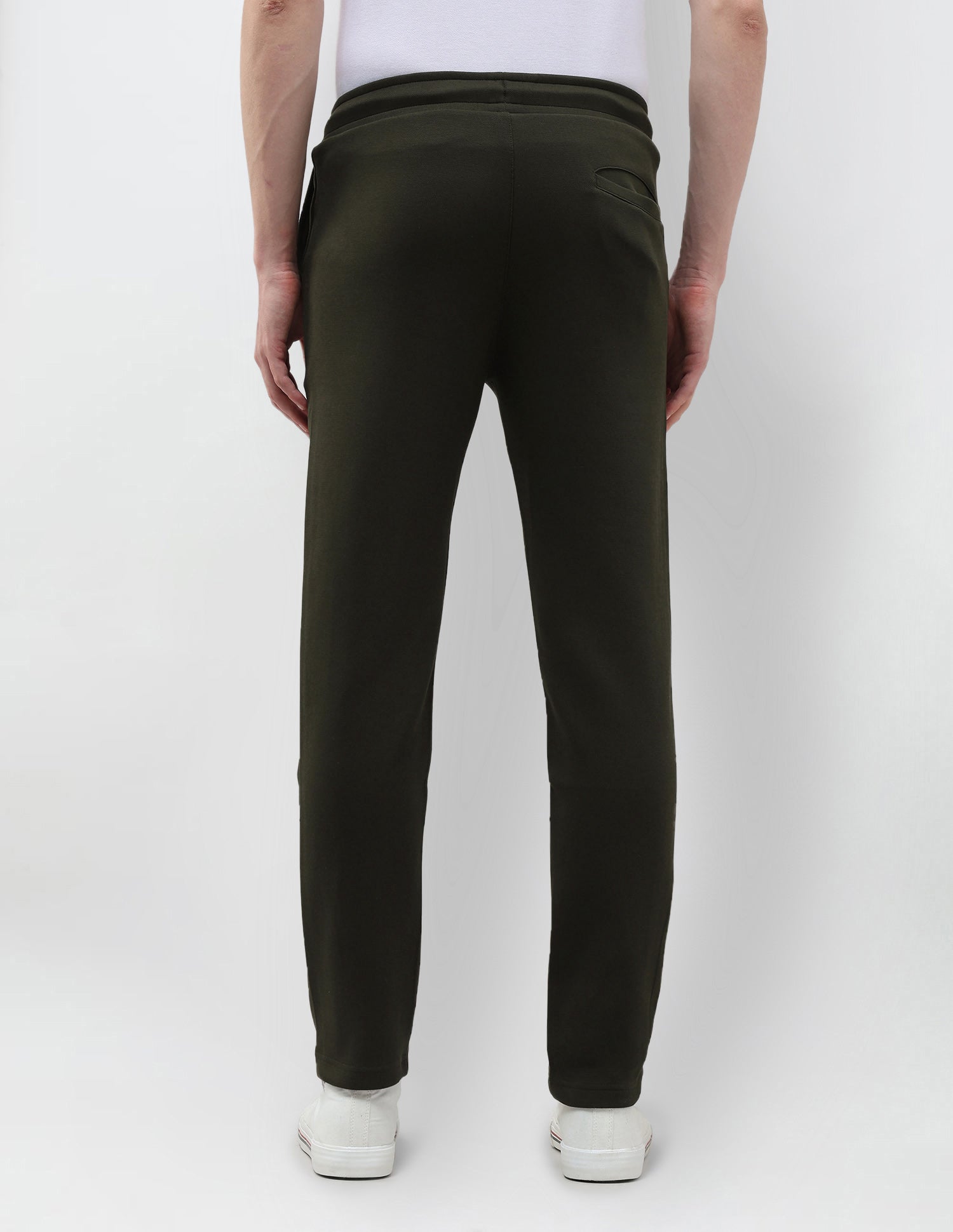 Mid Rise Solid Track Pants Dark Green - U.S. Polo Assn. India | Large