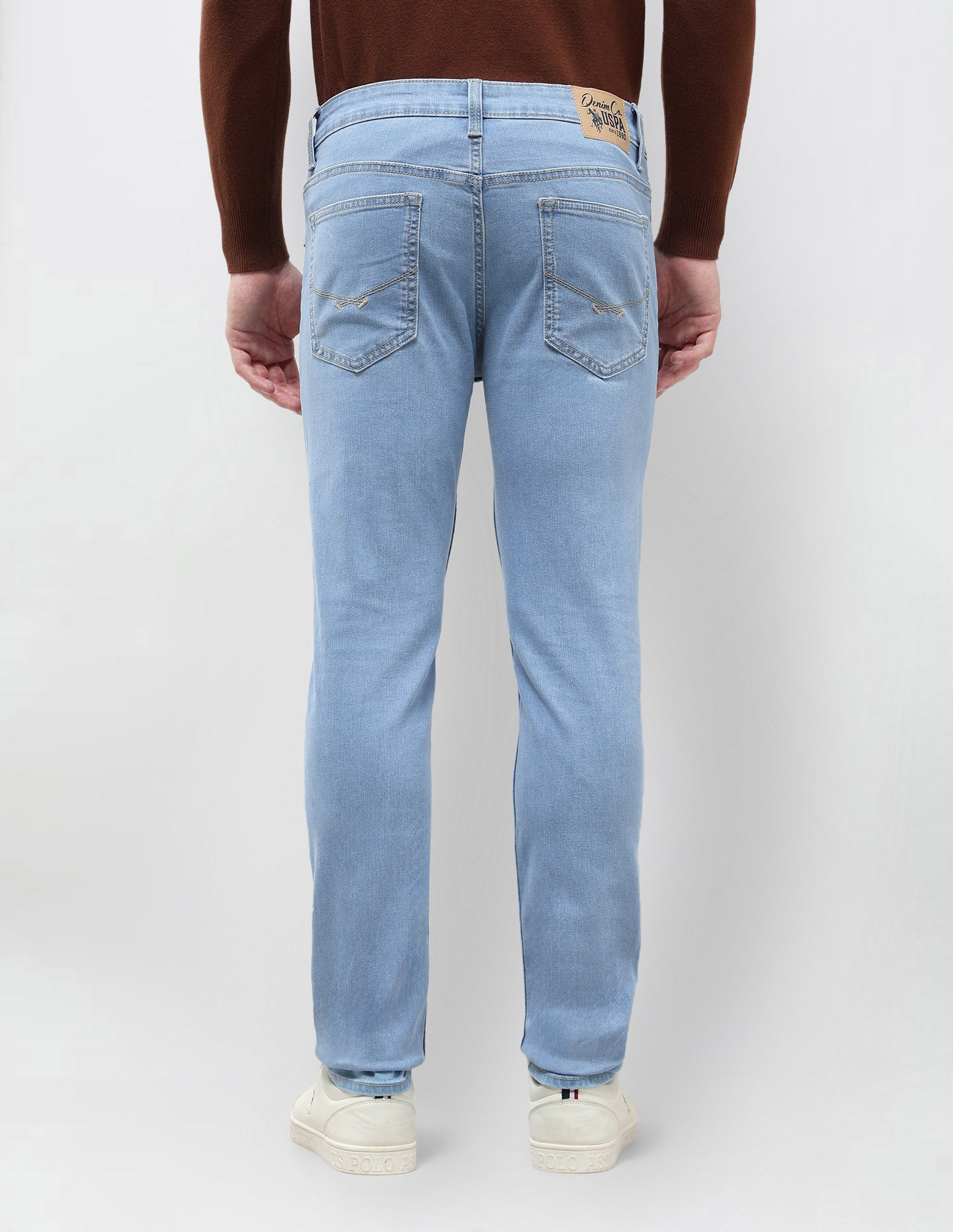 Brandon Slim Tapered Fit Blue Jeans Light Indigo - U.S. POLO ASSN. | Large